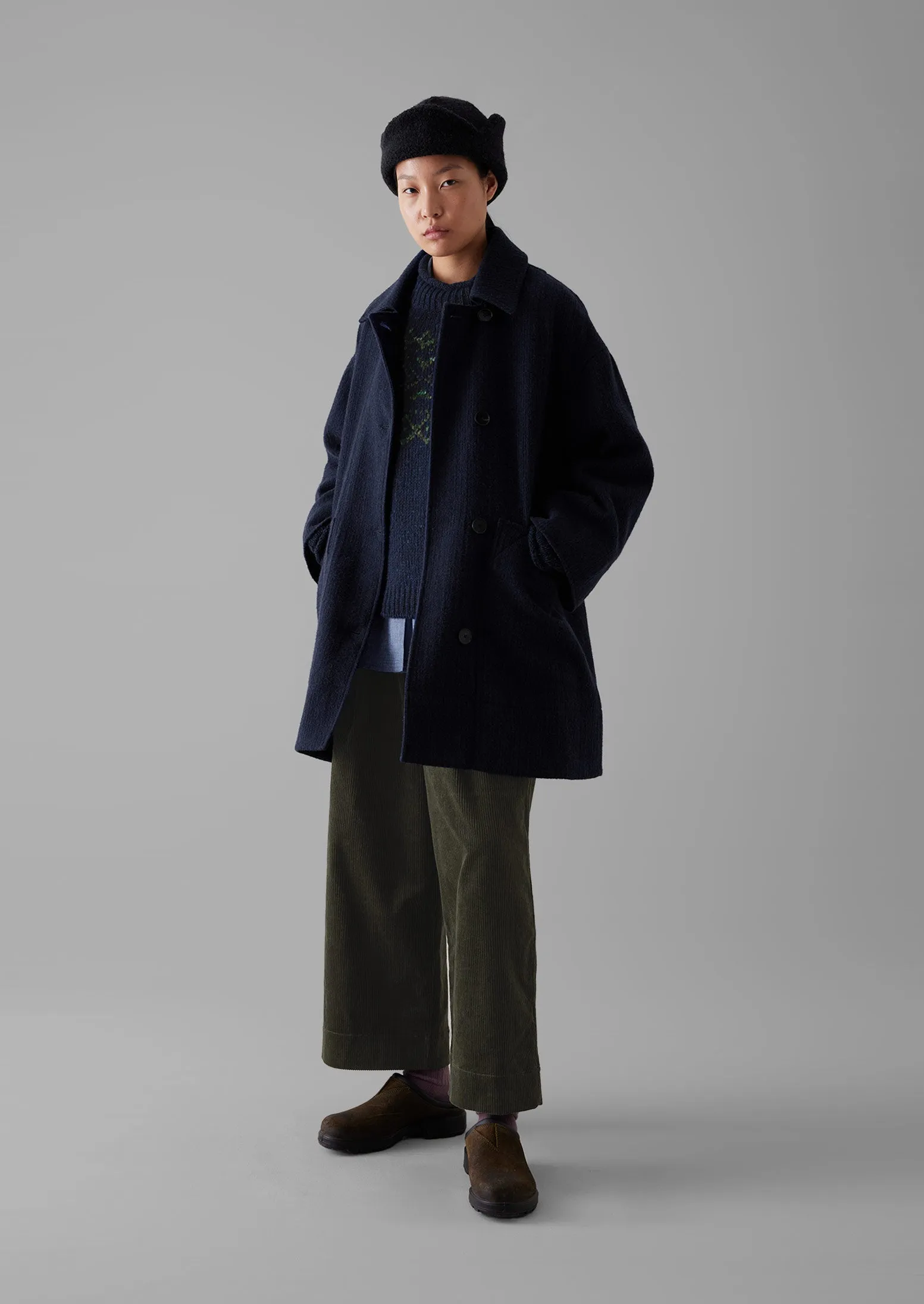Indigo Cotton Wool Pea Coat | Indigo sold by TOAST product image thumbnail 4