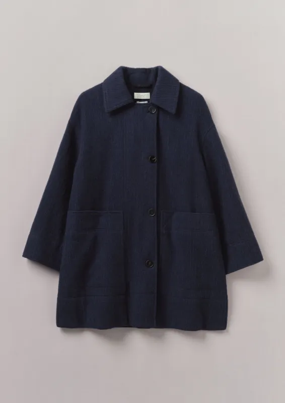 Indigo Cotton Wool Pea Coat | Indigo sold by TOAST
