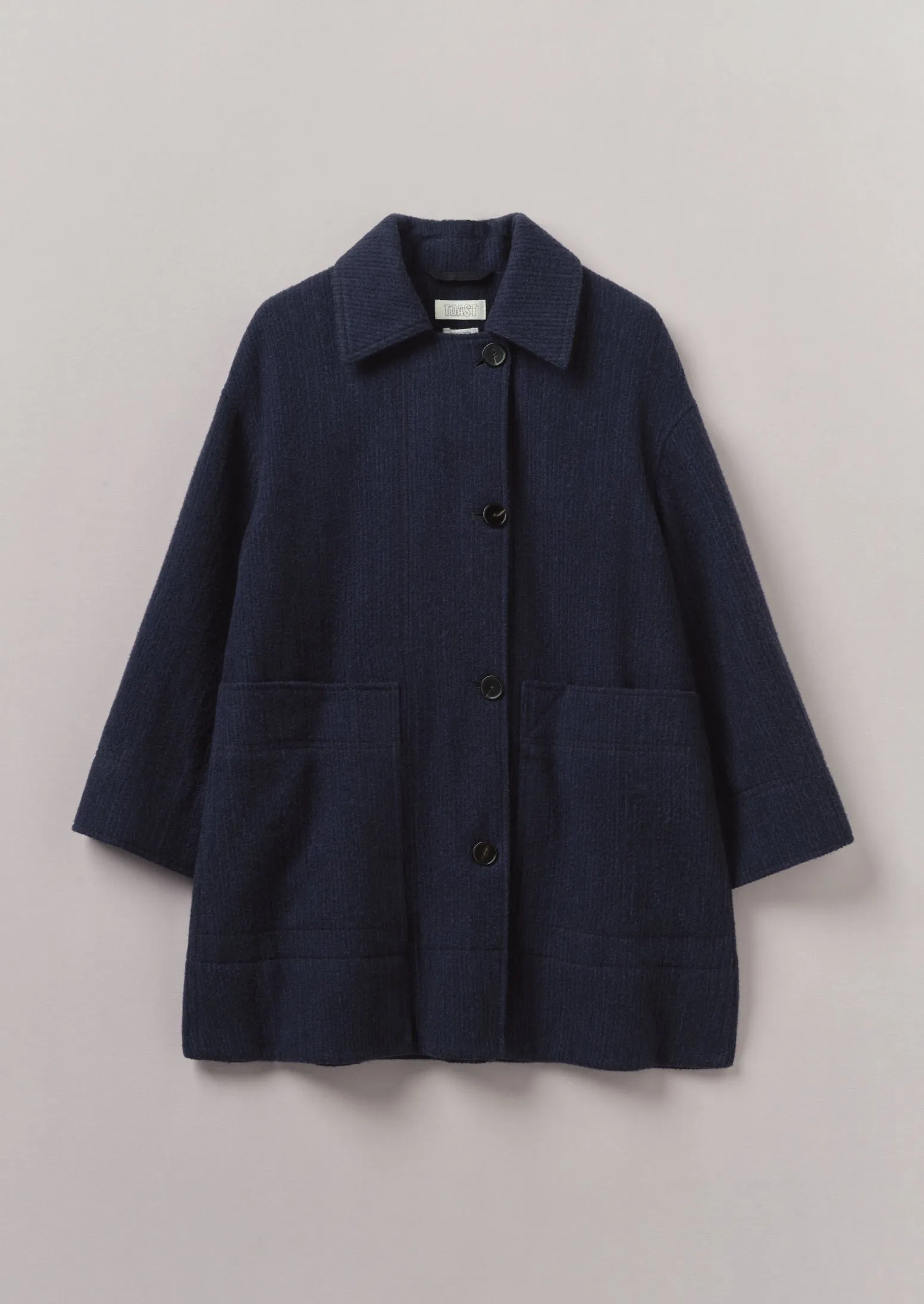 Indigo Cotton Wool Pea Coat | Indigo sold by TOAST