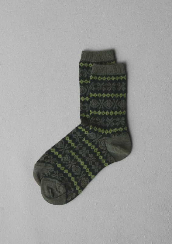 Fair Isle Wool Socks | Green Multi sold by TOAST
