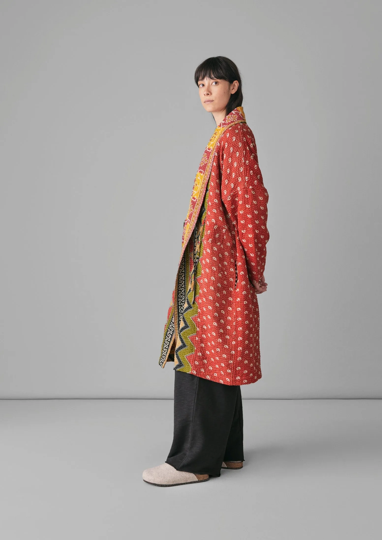Repurposed Kantha Coat | Reds sold by TOAST product image thumbnail 2