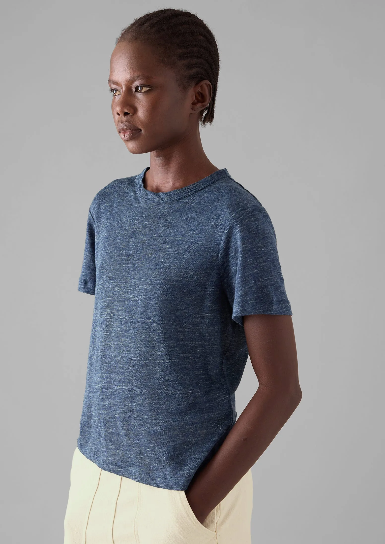 Linen Boy Tee | Blue Melange sold by TOAST product image thumbnail 2