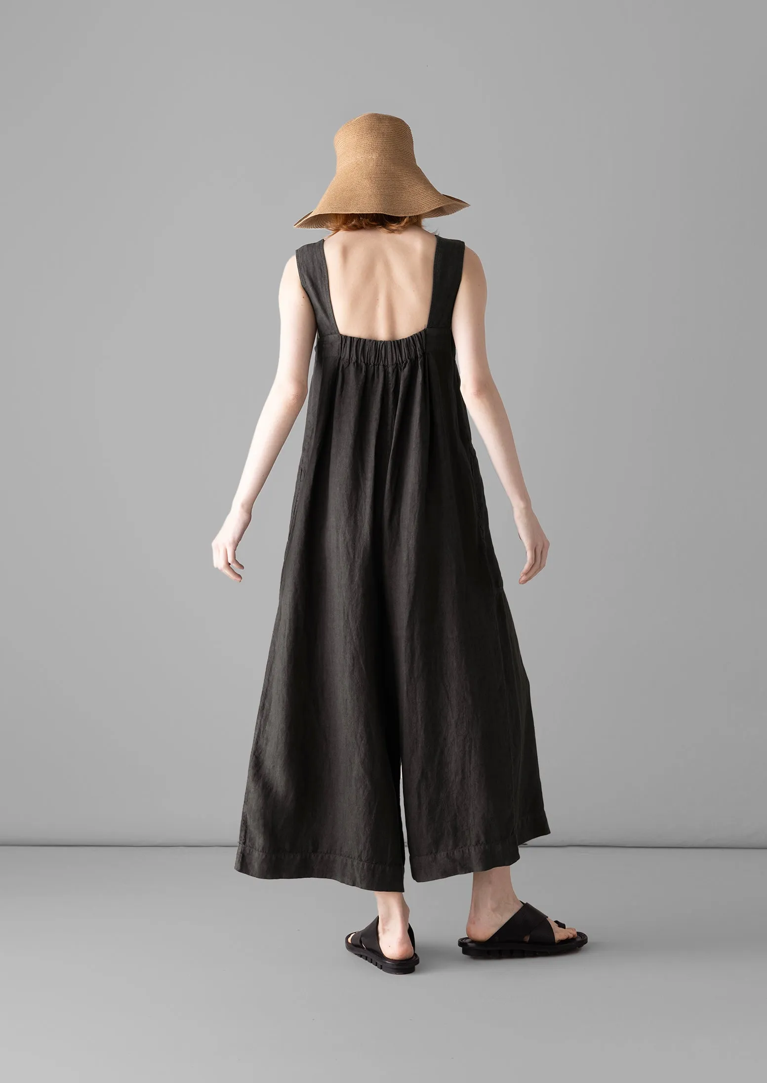 Garment Dyed Linen Pinafore Jumpsuit | Black Coffee sold by TOAST product image thumbnail 2