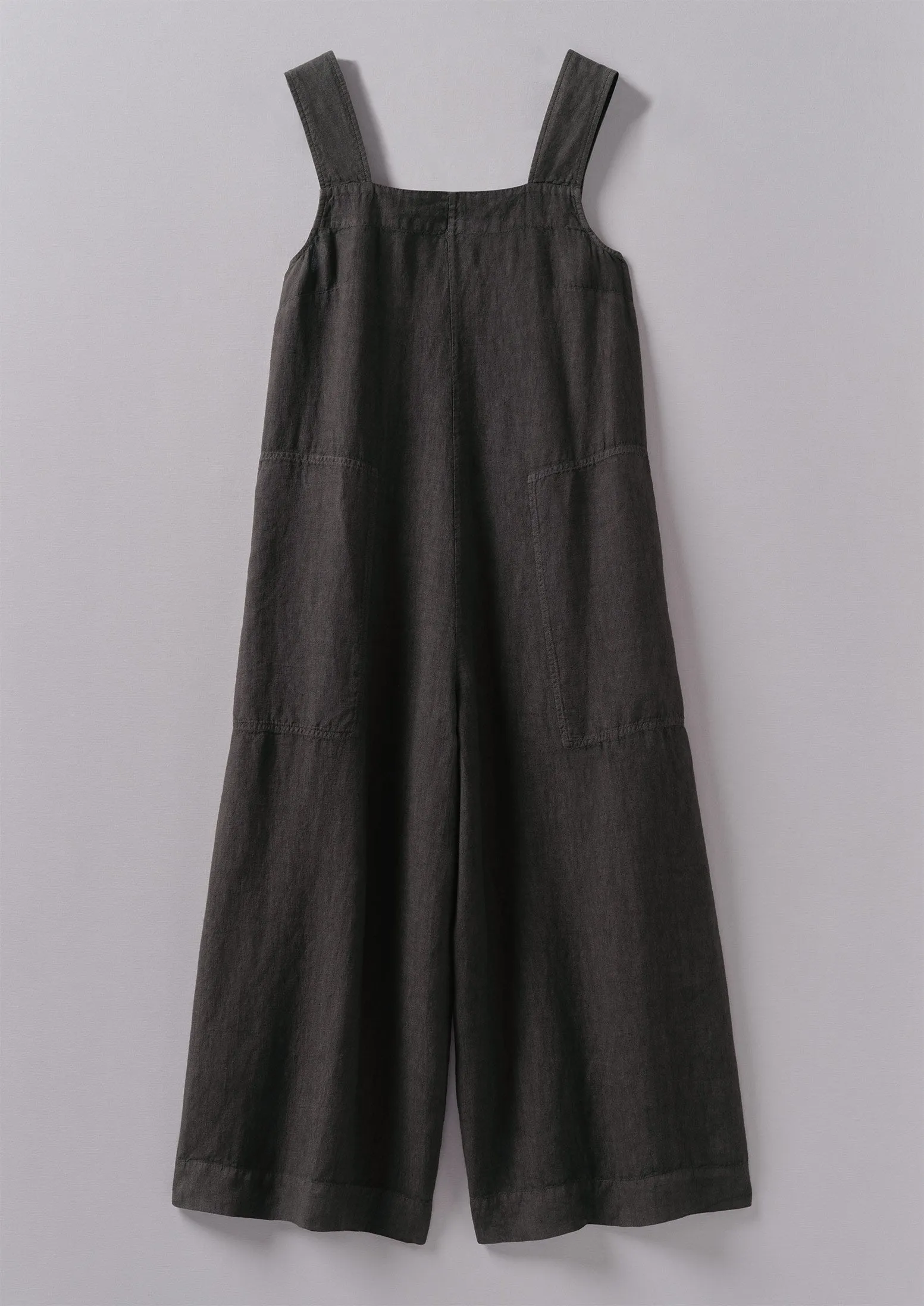 Garment Dyed Linen Pinafore Jumpsuit | Black Coffee sold by TOAST