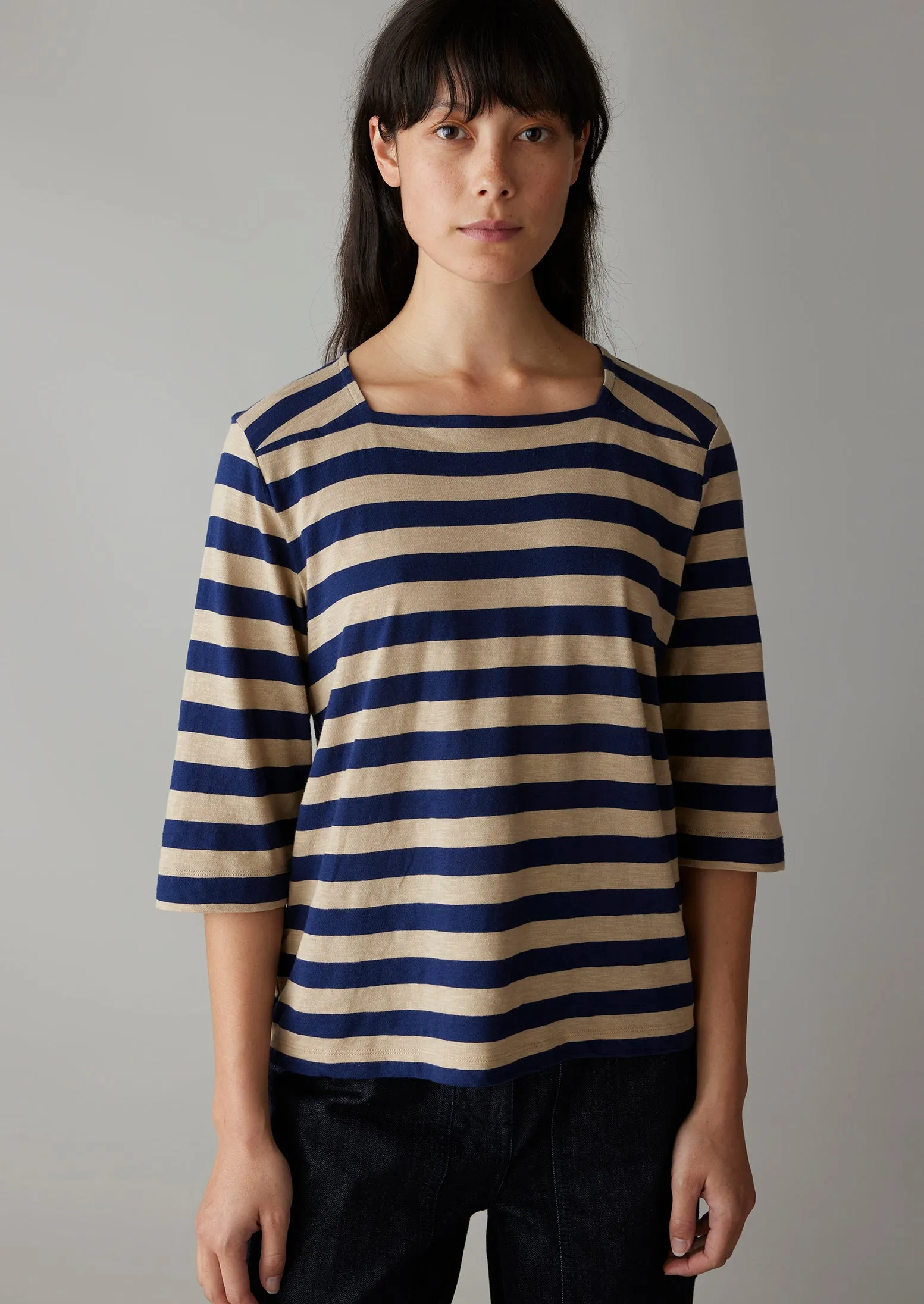 Bold Stripe Cotton Tee | Blue/Sand sold by TOAST product image thumbnail 3