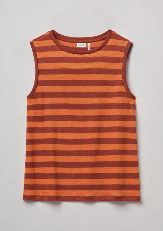 Bold Stripe Linen Tank Top | Mango/Braeburn sold by TOAST