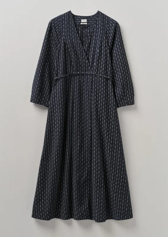 Polka Stripe Ikat Dress | Slate/Ecru sold by TOAST