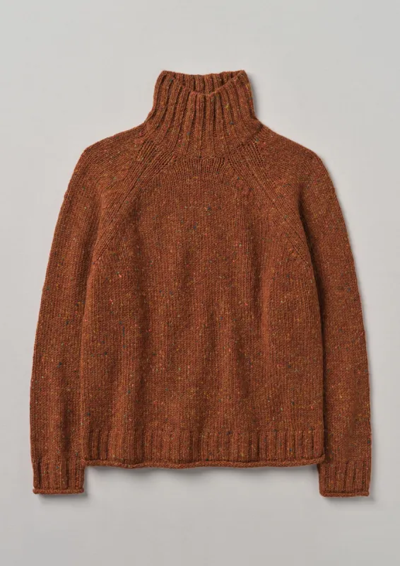 Donegal Roll Neck Sweater | Copper sold by TOAST