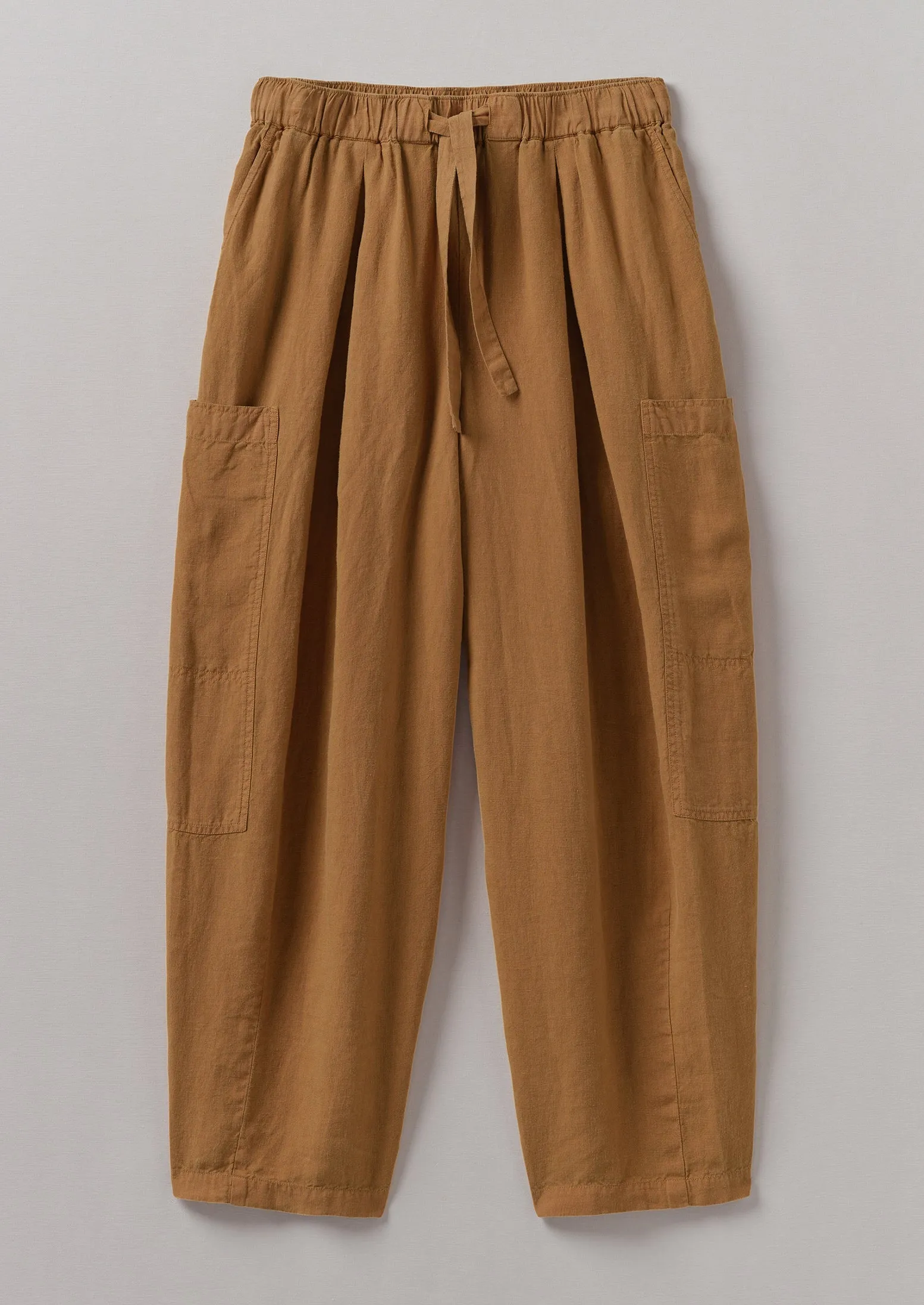 Side Pocket Garment Dyed Linen Trousers | Caramel sold by TOAST