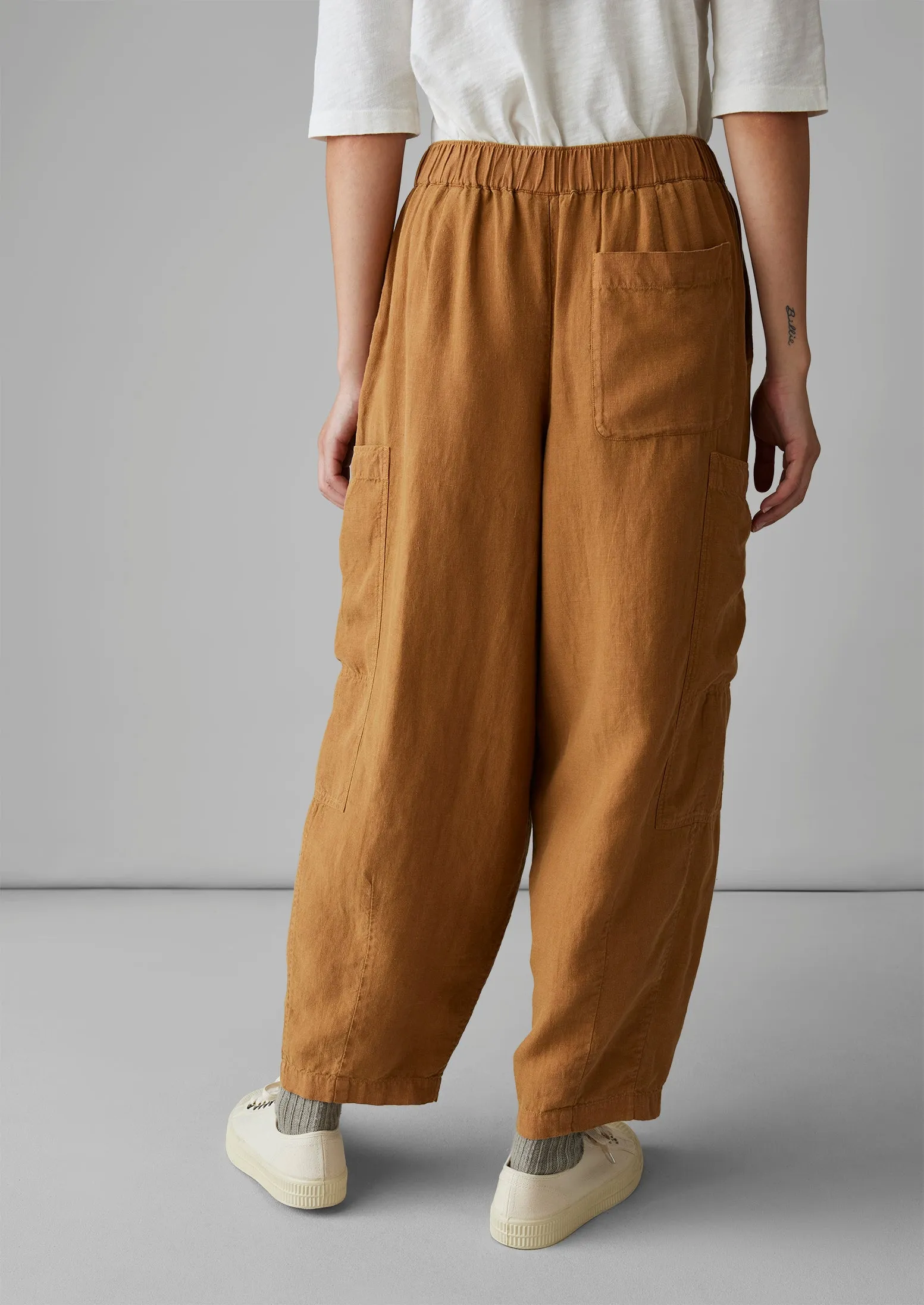 Side Pocket Garment Dyed Linen Trousers | Caramel sold by TOAST product image thumbnail 5