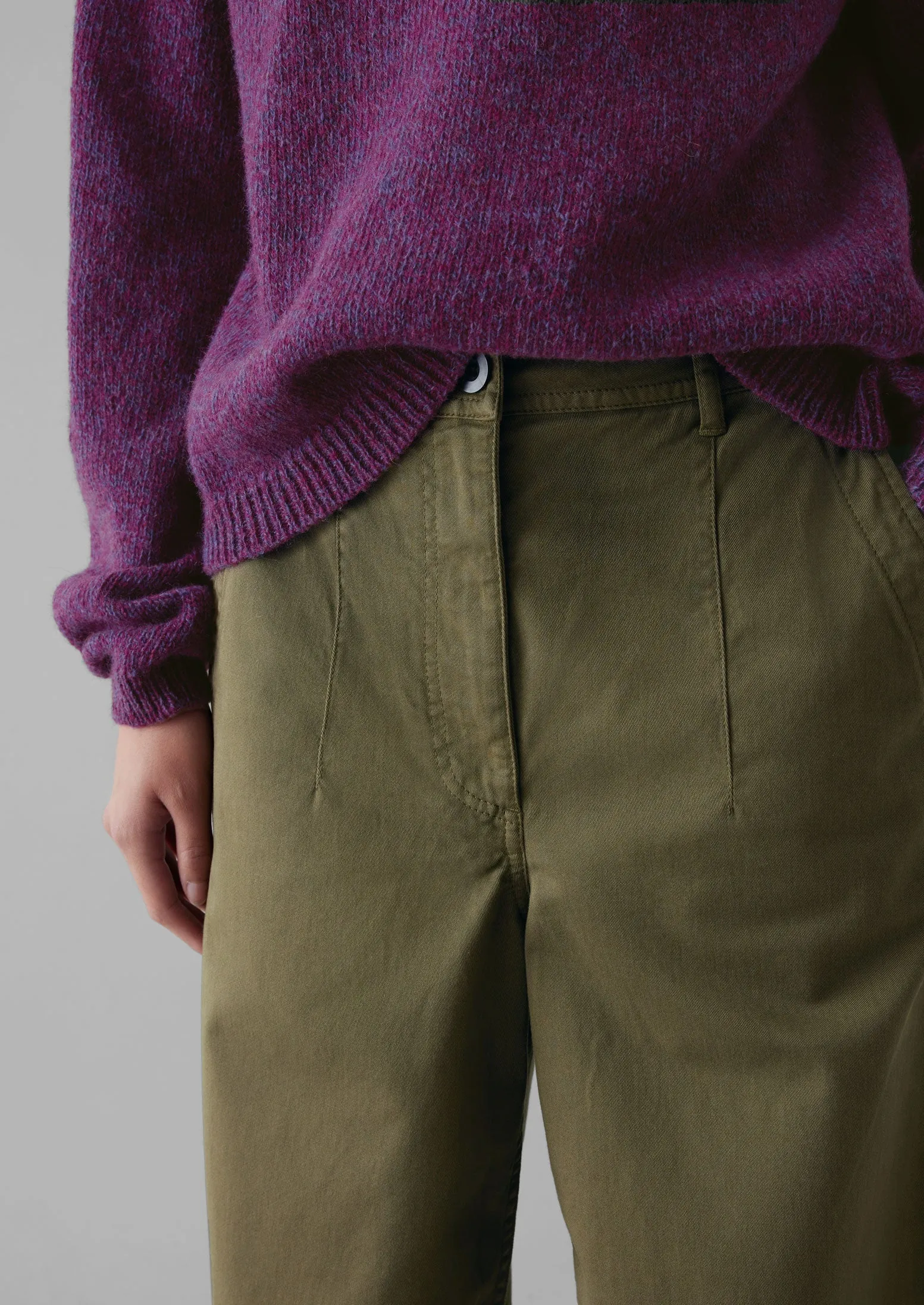 Darted Cotton Twill Trousers | Phosphorite Green sold by TOAST product image thumbnail 4