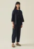 Brushed Cotton Linen Herringbone Shirt | Midnight sold by TOAST