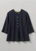 Brushed Cotton Linen Herringbone Shirt | Midnight sold by TOAST