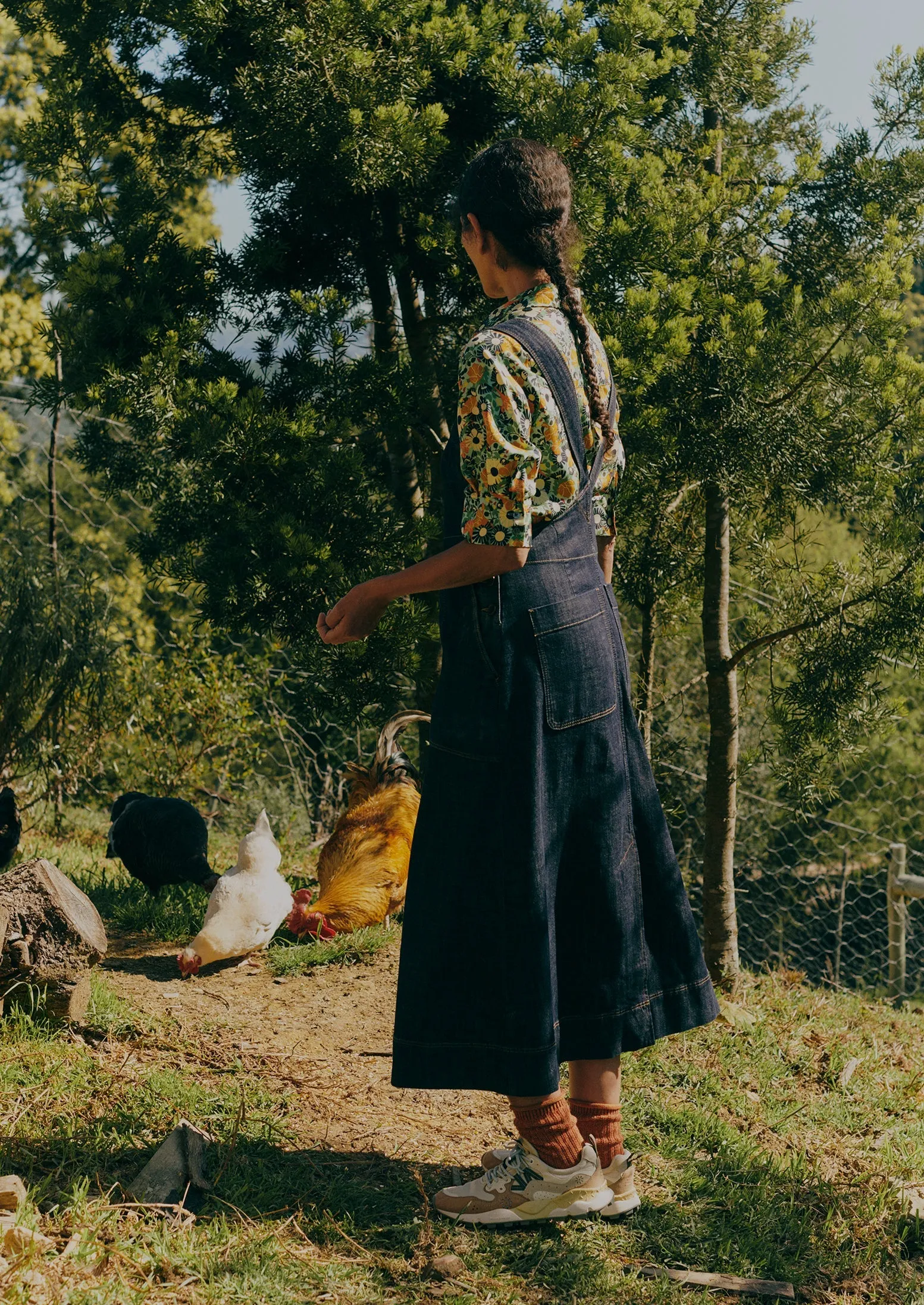 Side Button Denim Pinafore Dress | Indigo sold by TOAST product image thumbnail 2