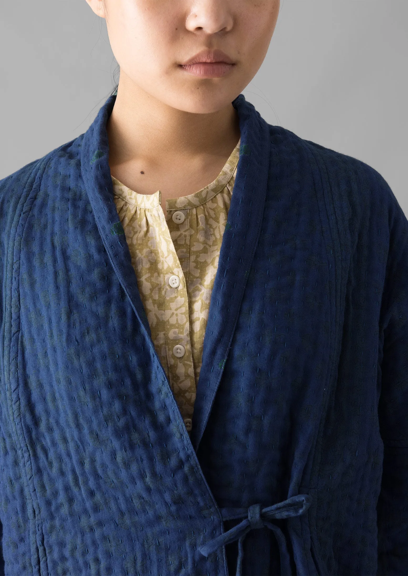 Overdyed Repurposed Kantha Jacket | Provence Blue sold by TOAST product image thumbnail 4