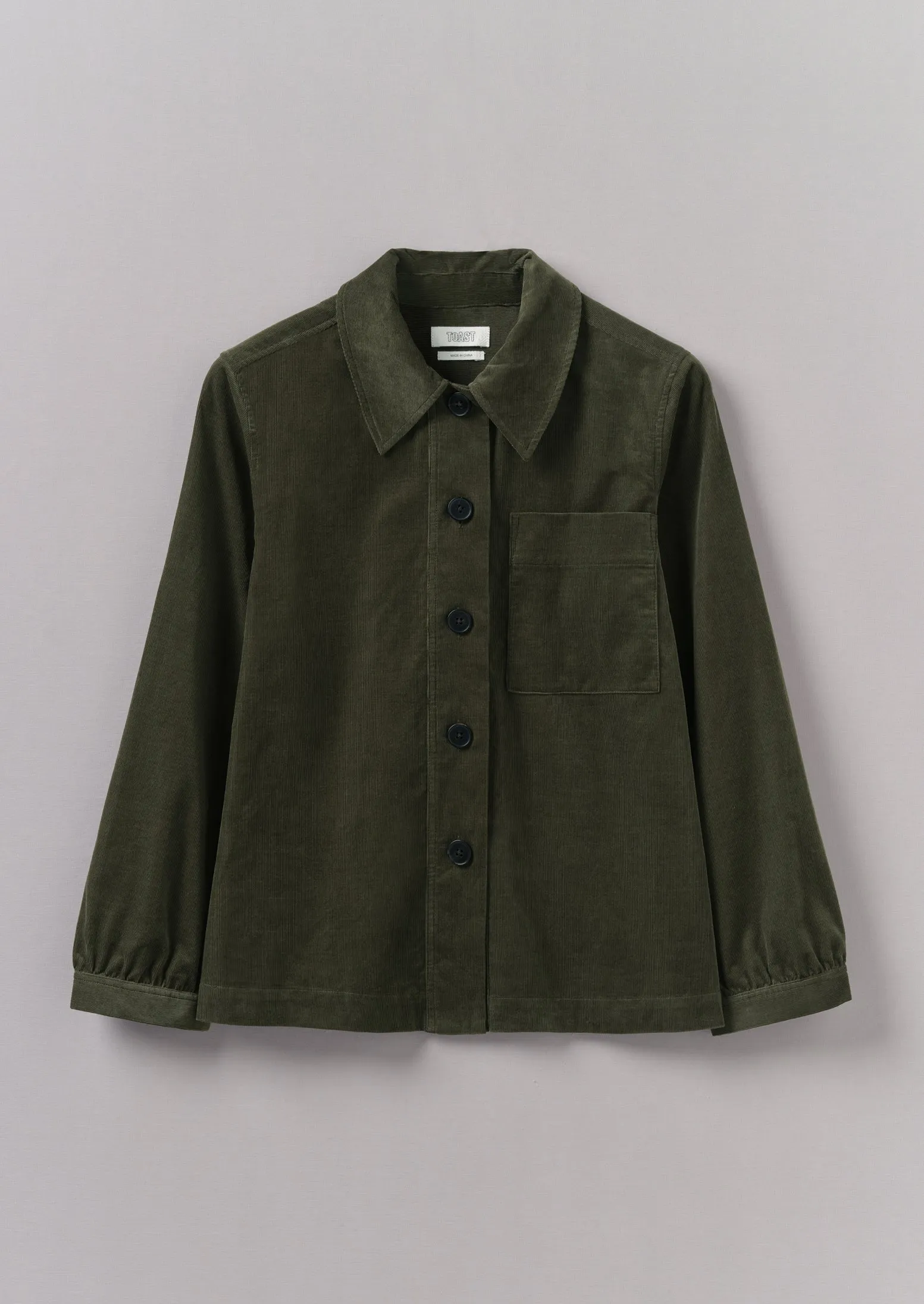 Baya Patch Pocket Organic Cord Shirt | Seaweed sold by TOAST