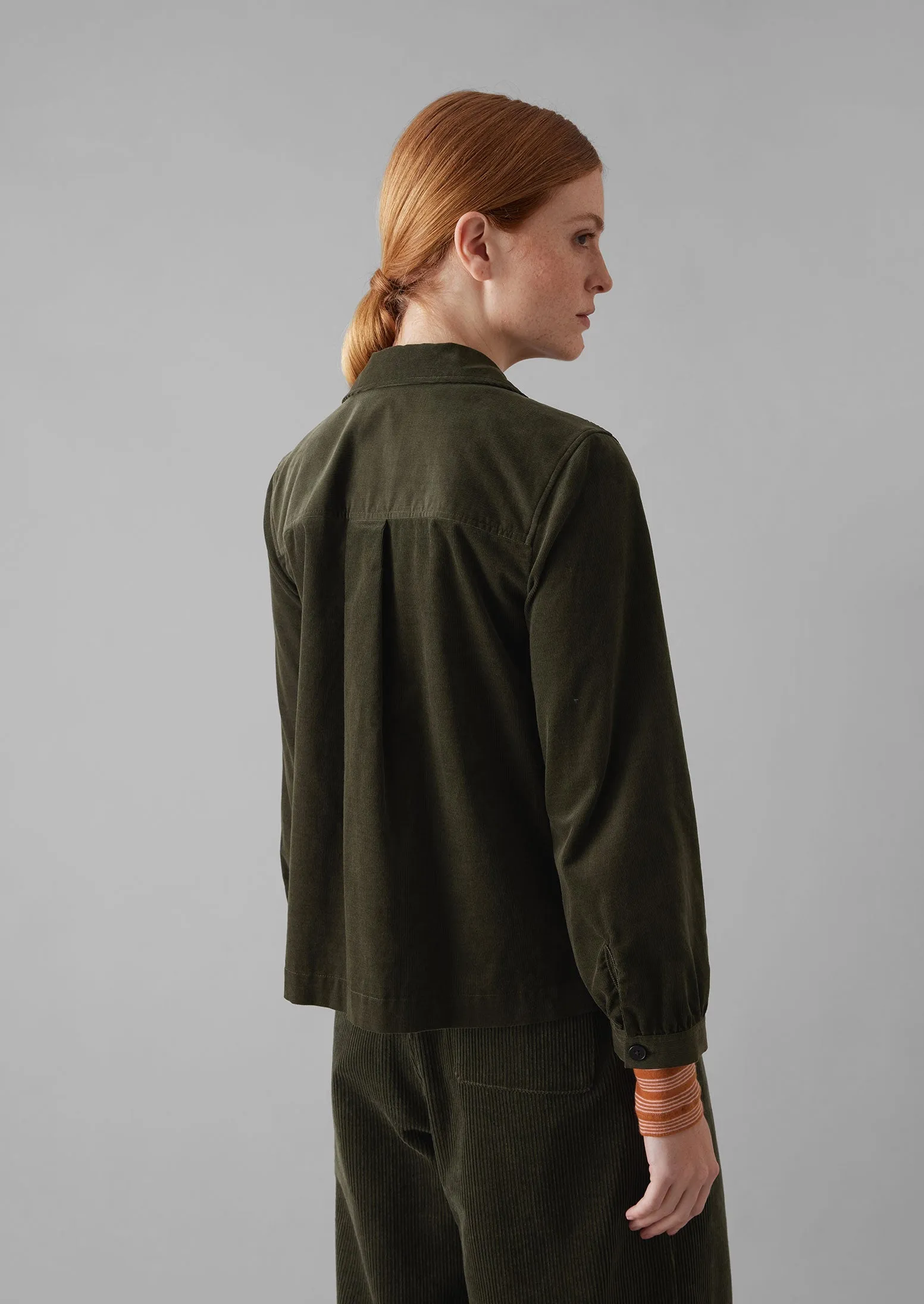 Baya Patch Pocket Organic Cord Shirt | Seaweed sold by TOAST product image thumbnail 5