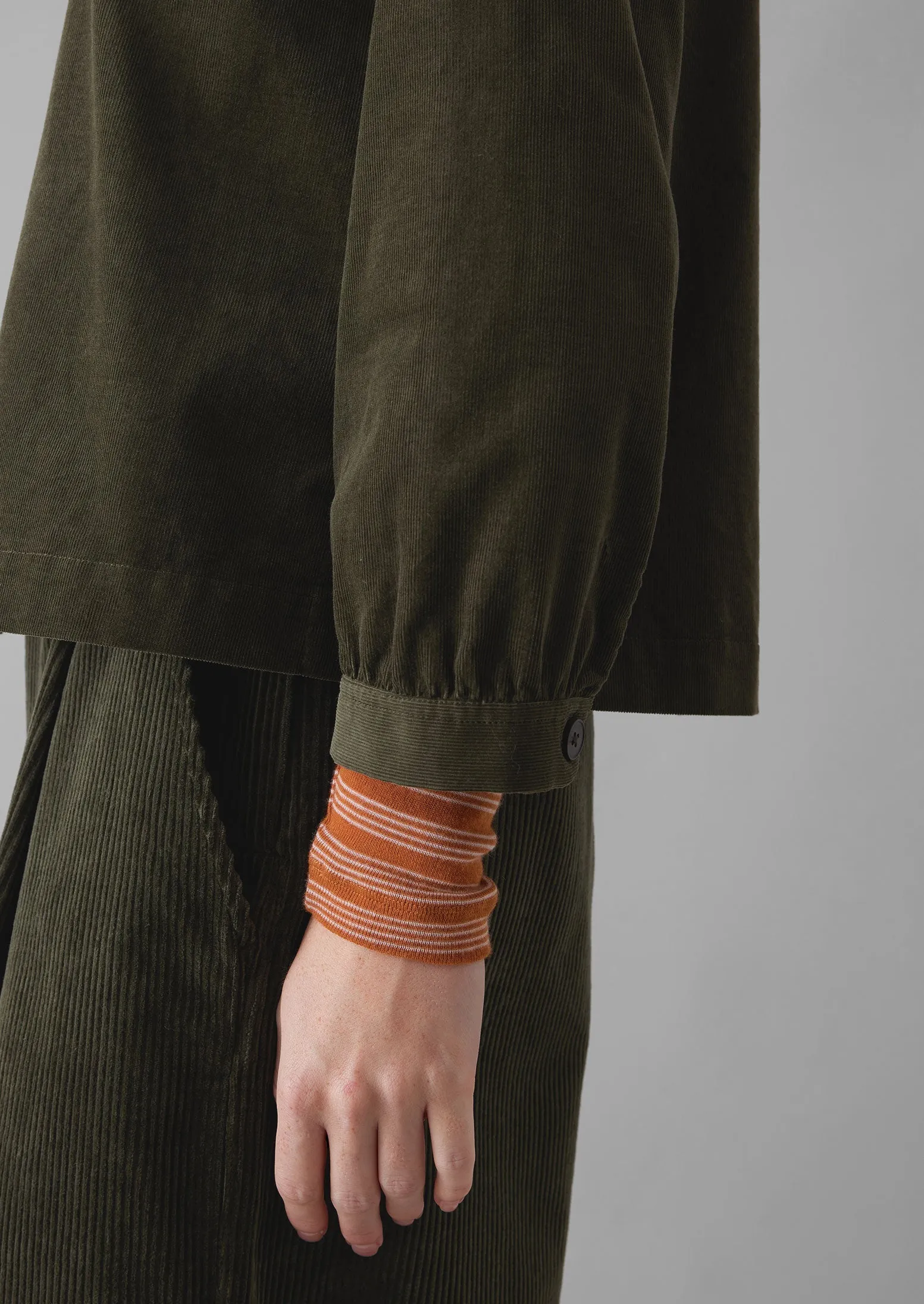 Baya Patch Pocket Organic Cord Shirt | Seaweed sold by TOAST product image thumbnail 4