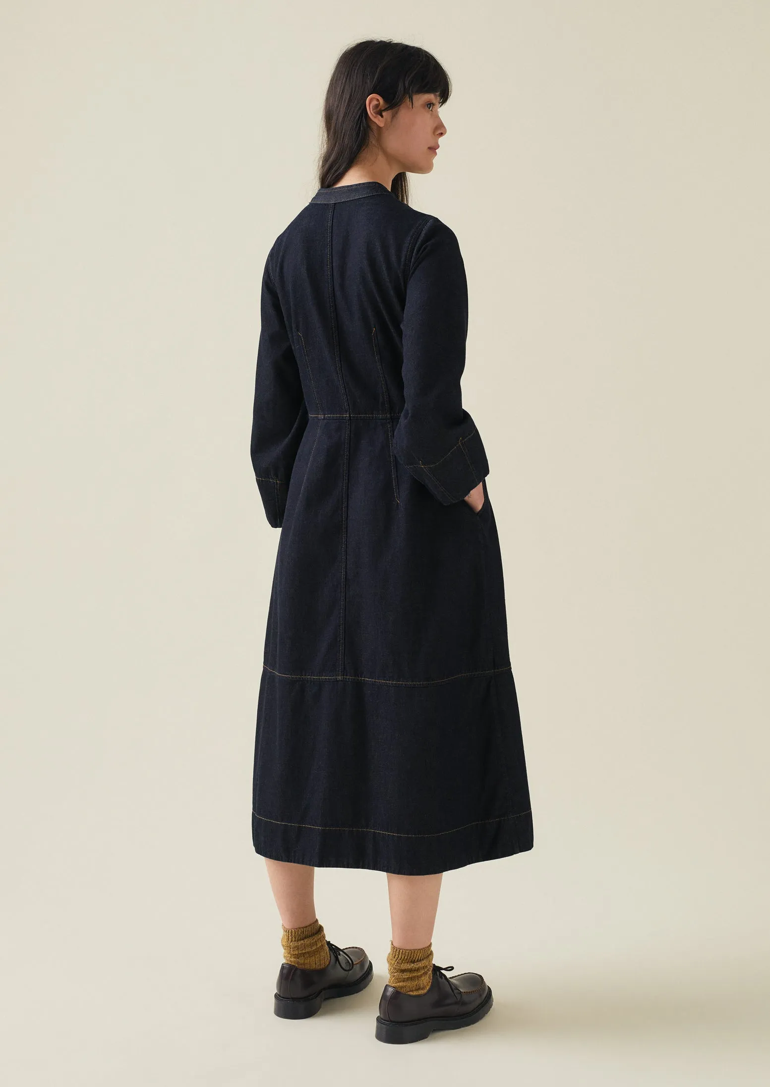 Indigo Denim Neat Shirt Dress | Indigo sold by TOAST product image thumbnail 5