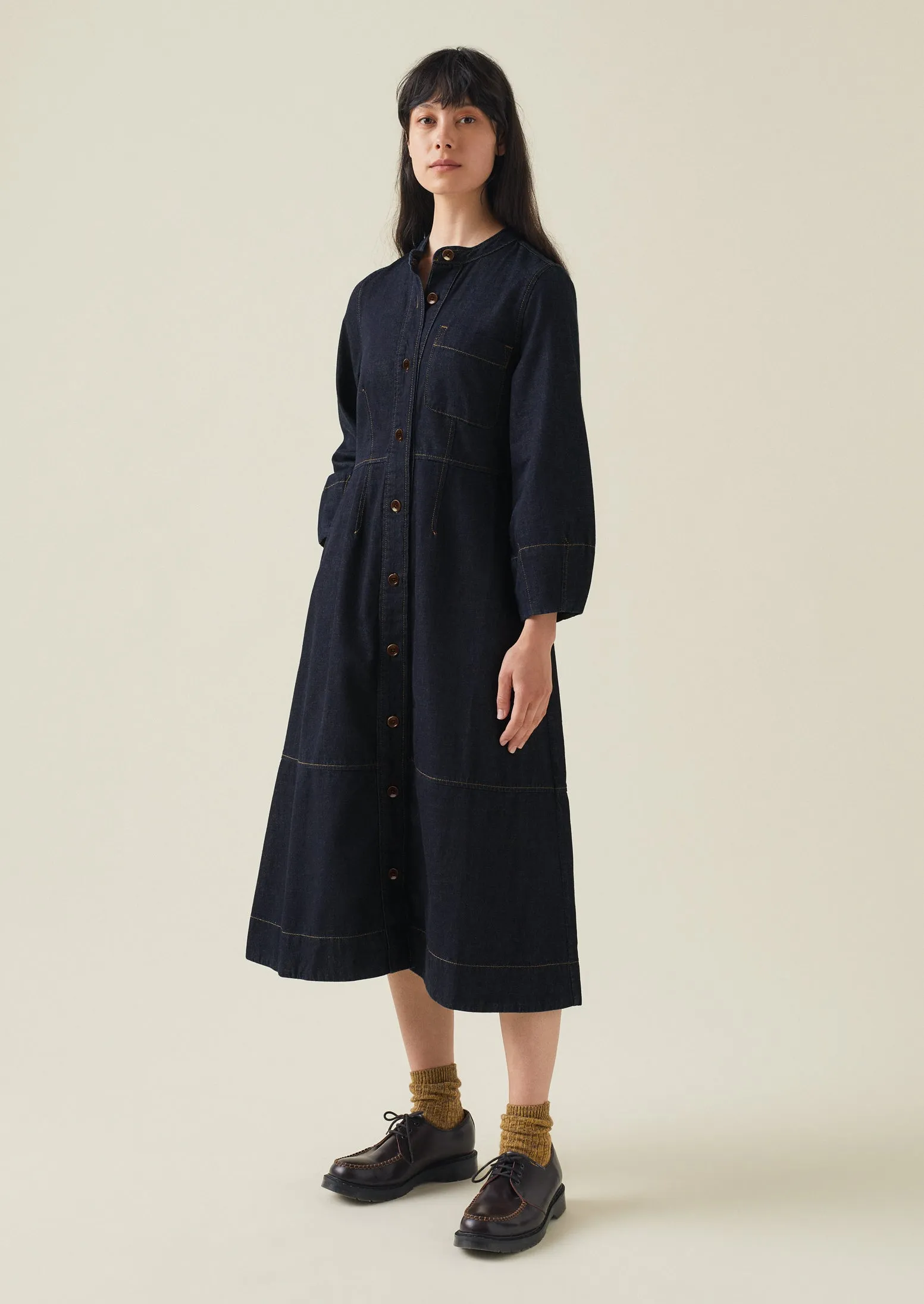 Indigo Denim Neat Shirt Dress | Indigo sold by TOAST product image thumbnail 2