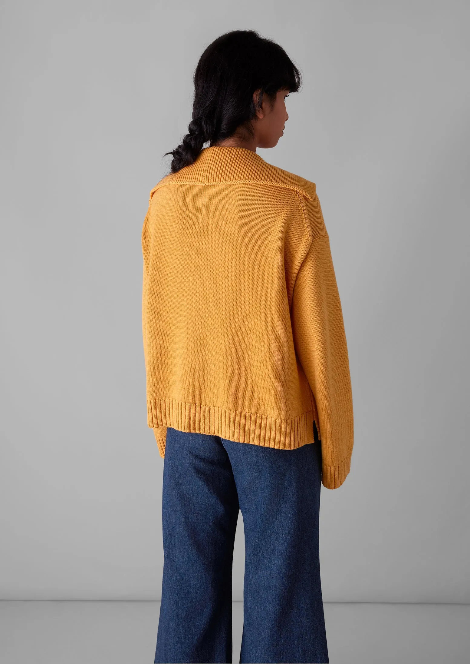 Collared Wool Cotton Boxy Cardigan | Cantaloupe Melon sold by TOAST product image thumbnail 5