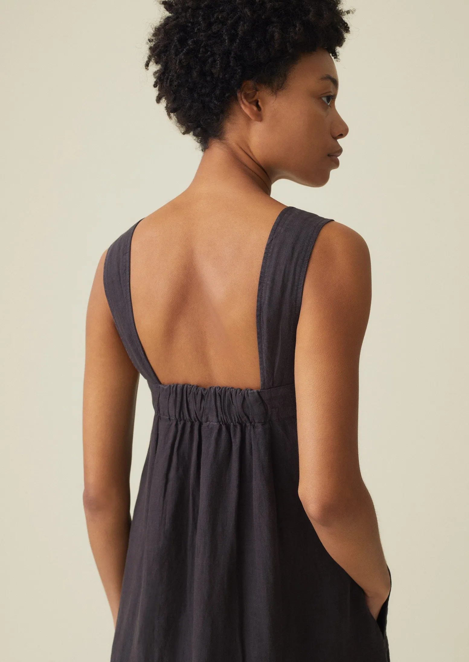 Linen Sun Dress | Black Coffee sold by TOAST product image thumbnail 4