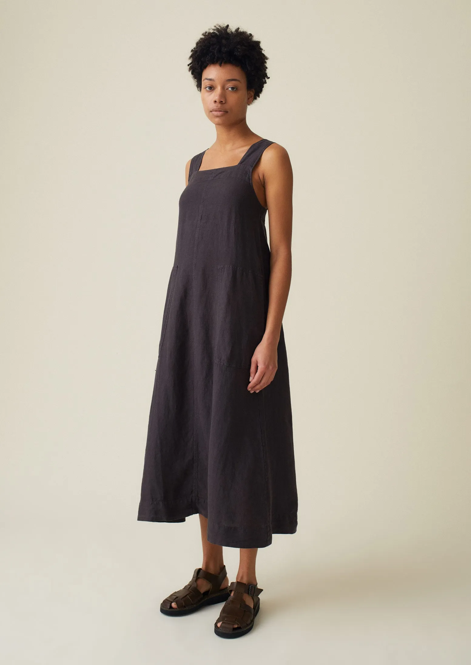 Linen Sun Dress | Black Coffee sold by TOAST product image thumbnail 2