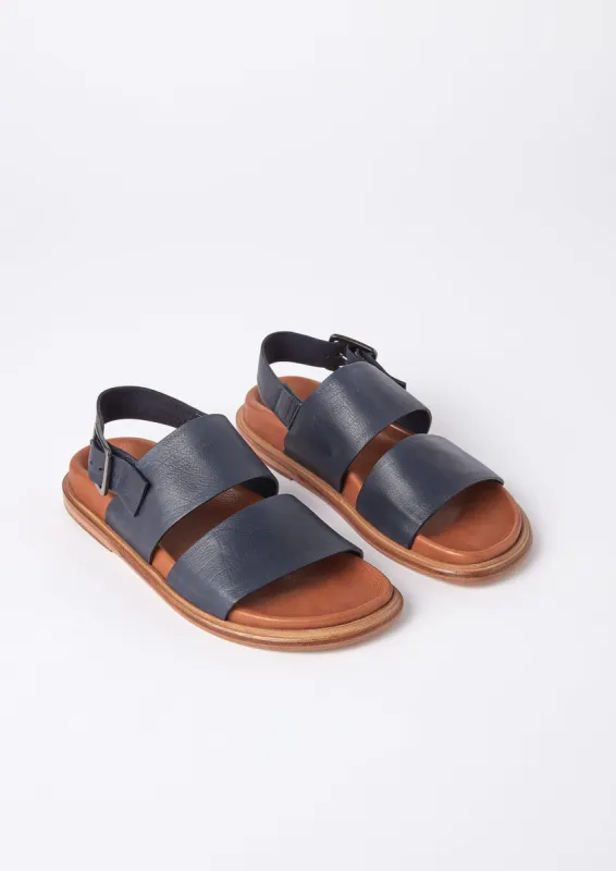 Sturlini Adrie Leather Sandals | Midnight sold by TOAST