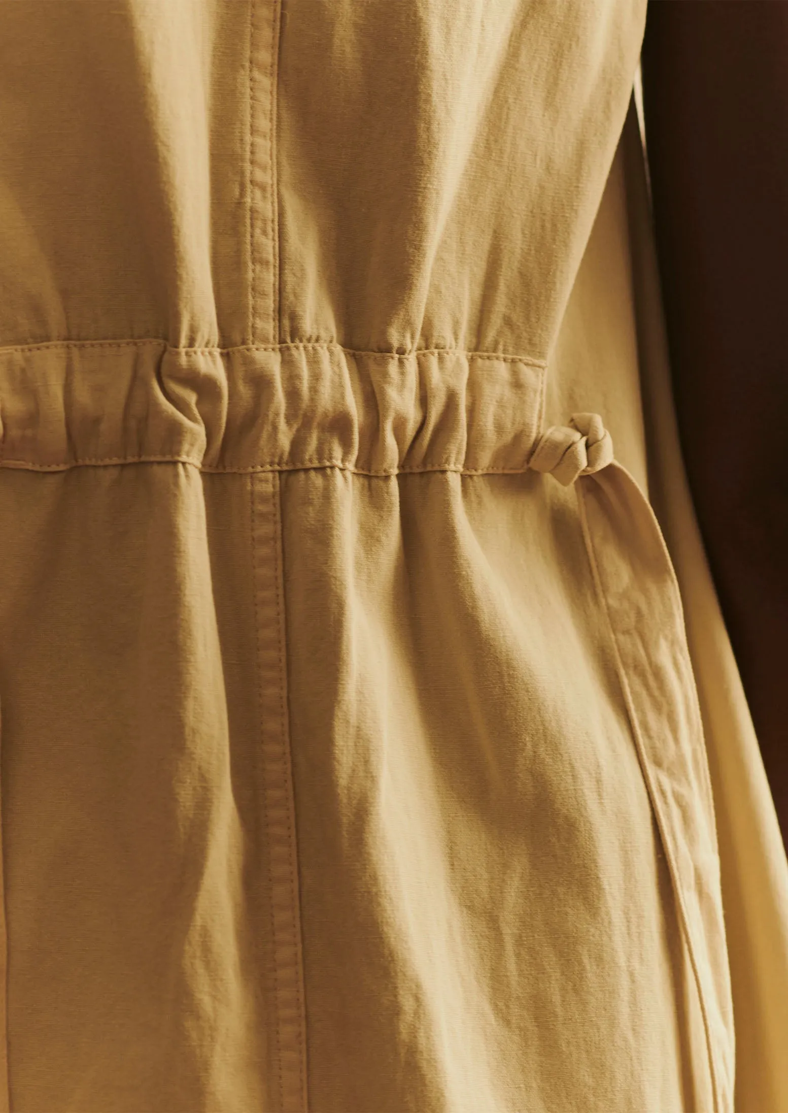 Buttoned Cotton Linen Canvas Dress | Wood Ash sold by TOAST product image thumbnail 3