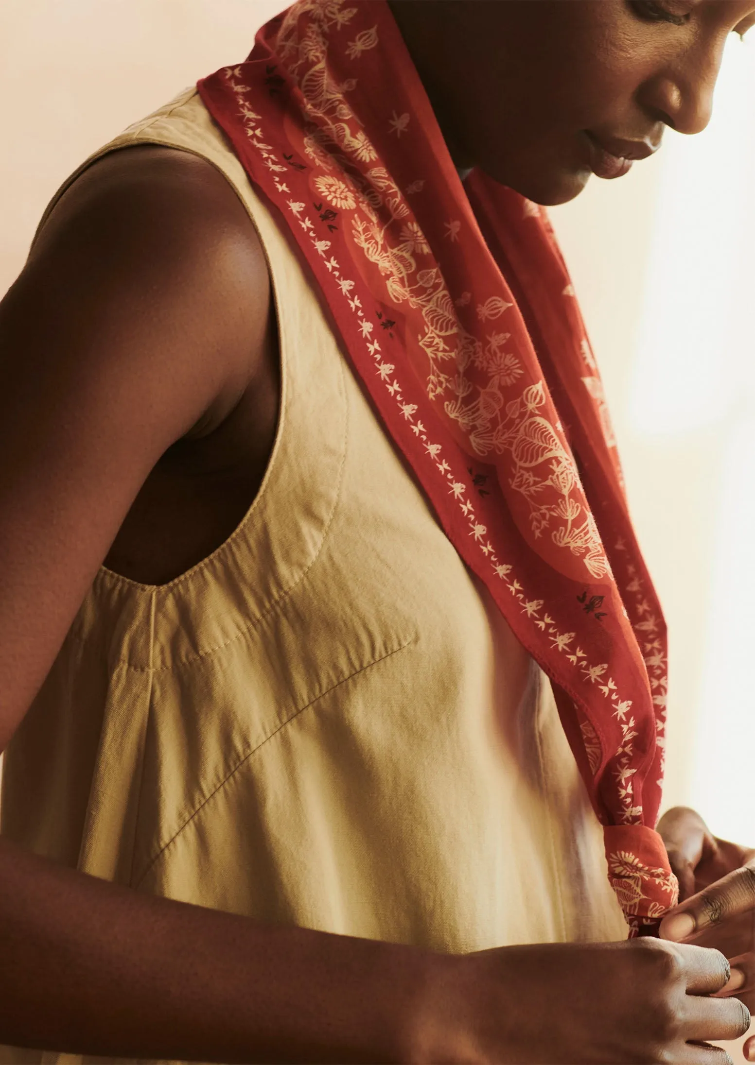 Buttoned Cotton Linen Canvas Dress | Wood Ash sold by TOAST product image thumbnail 4