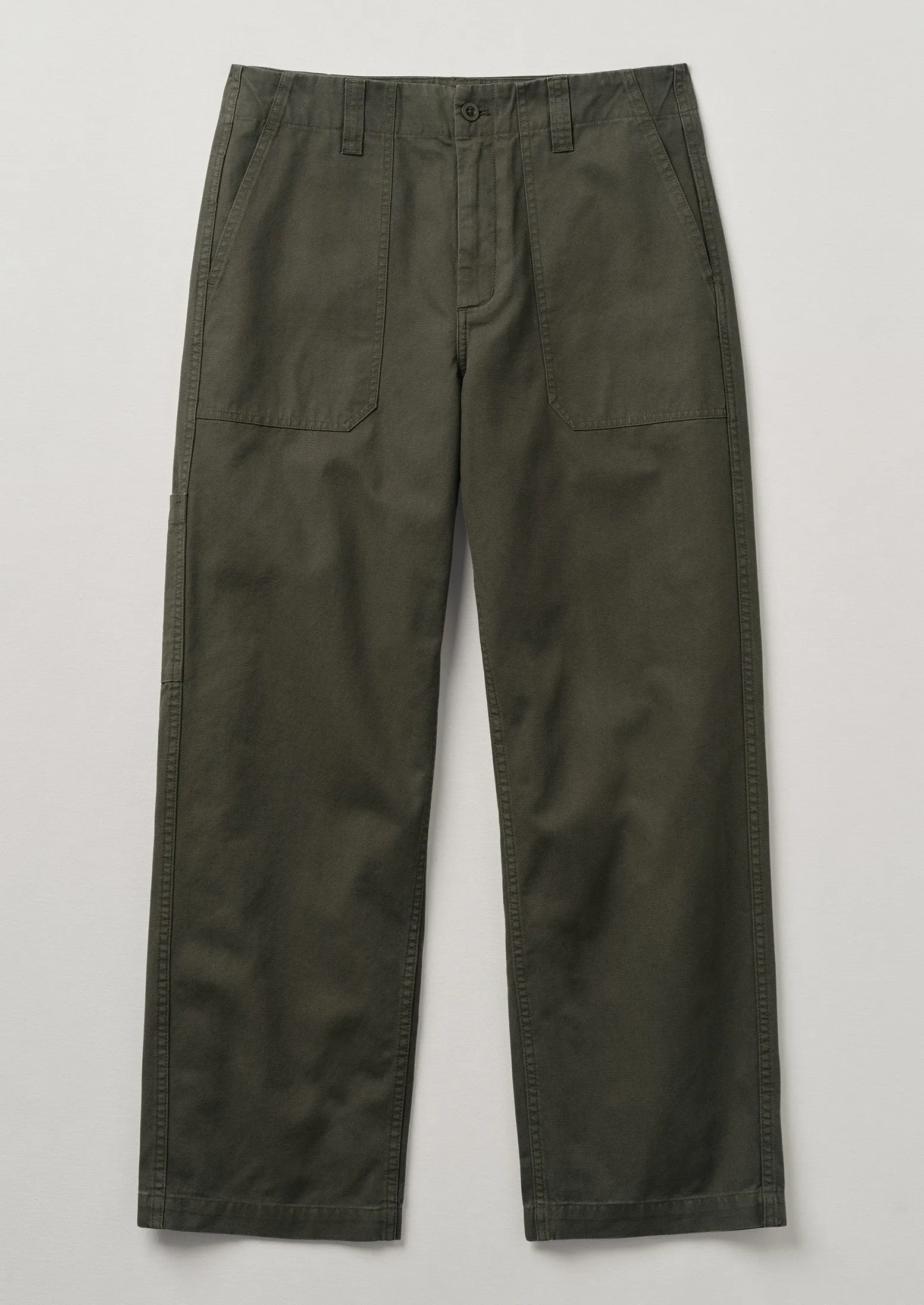 Rory Carpenter Canvas Trousers | Dark Olive sold by TOAST