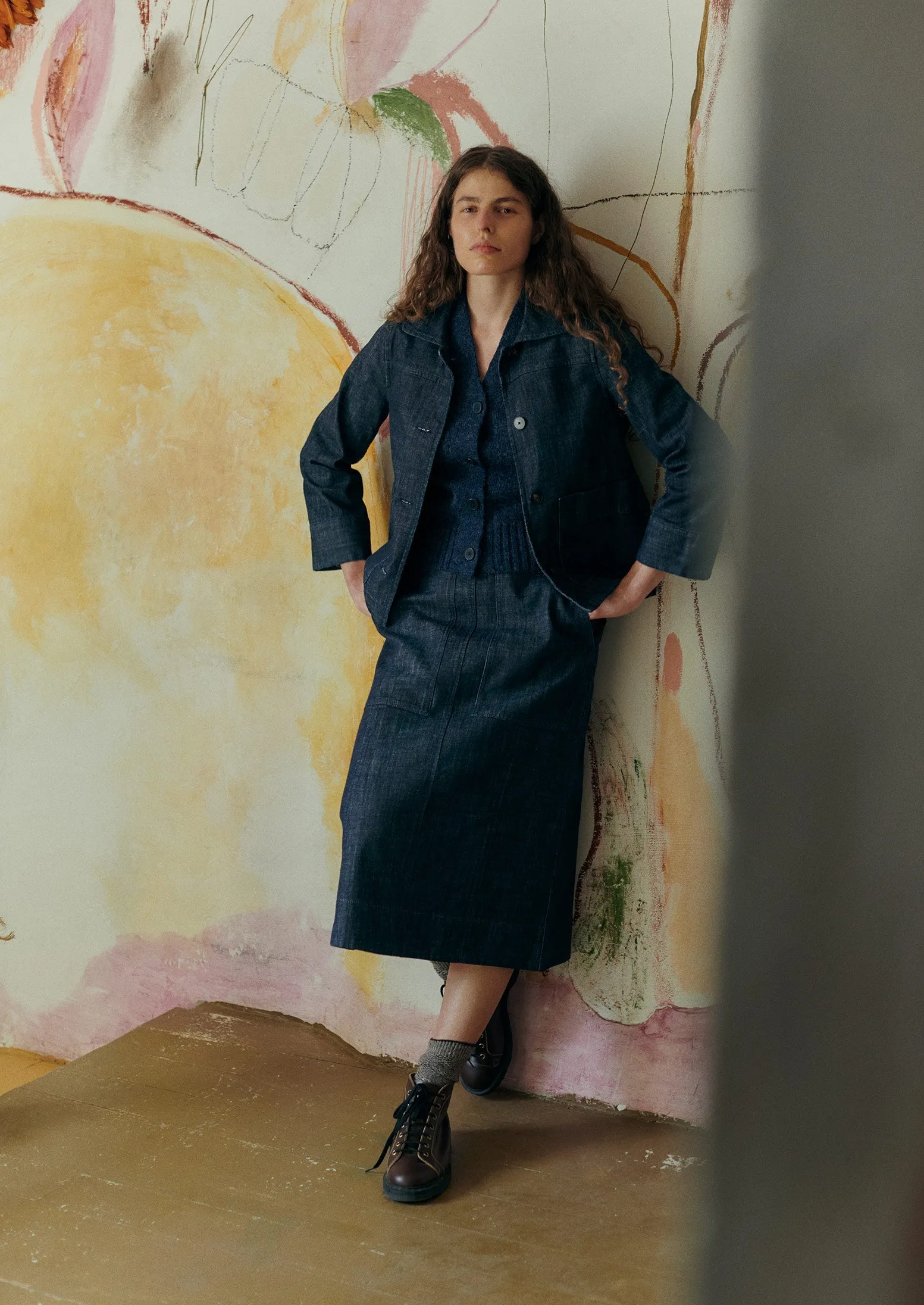 Wide Sleeve Organic Indigo Denim Jacket | Indigo sold by TOAST product image thumbnail 3