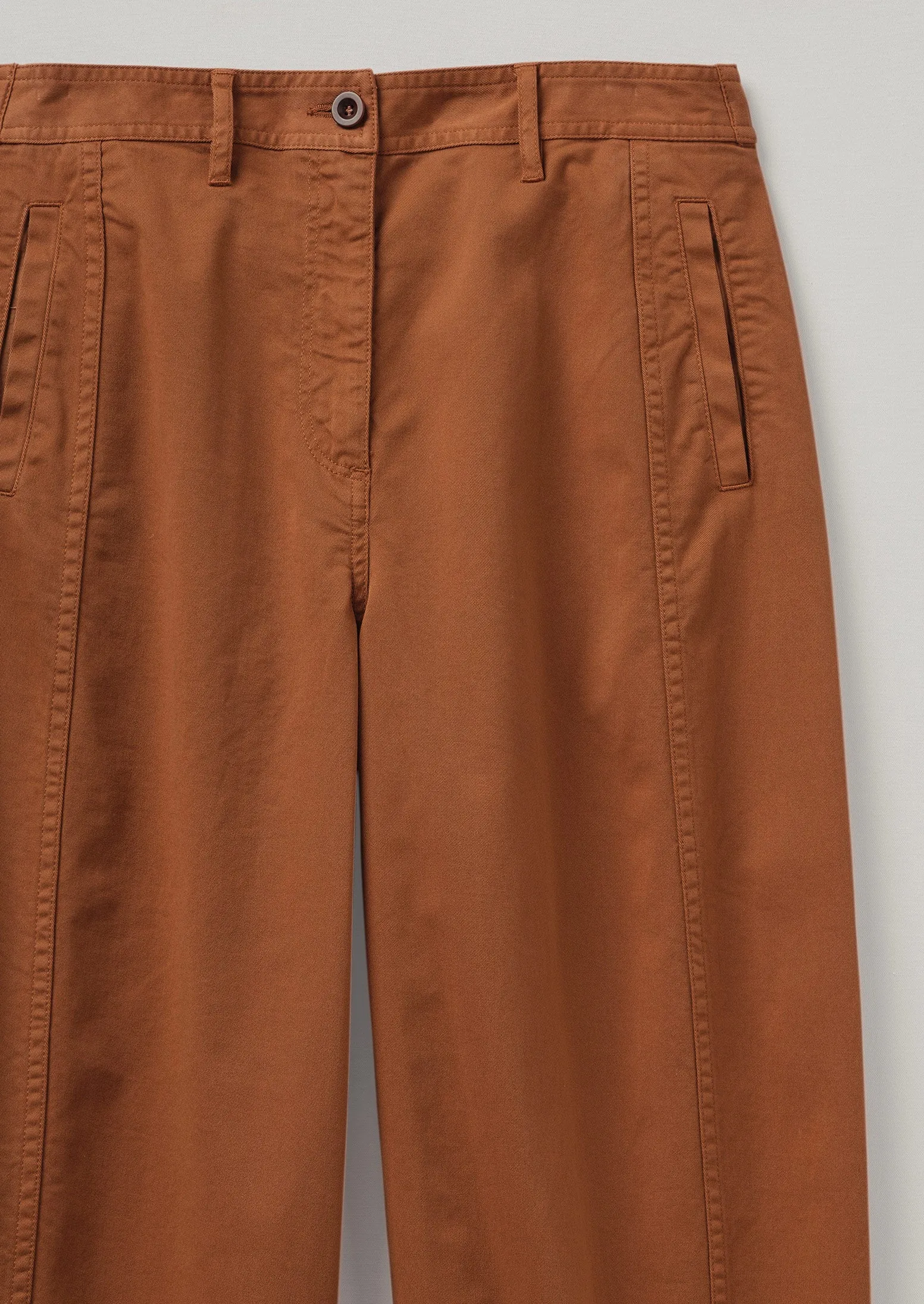 Kathe Flat Front Cotton Twill Trousers | Firewood sold by TOAST product image thumbnail 5