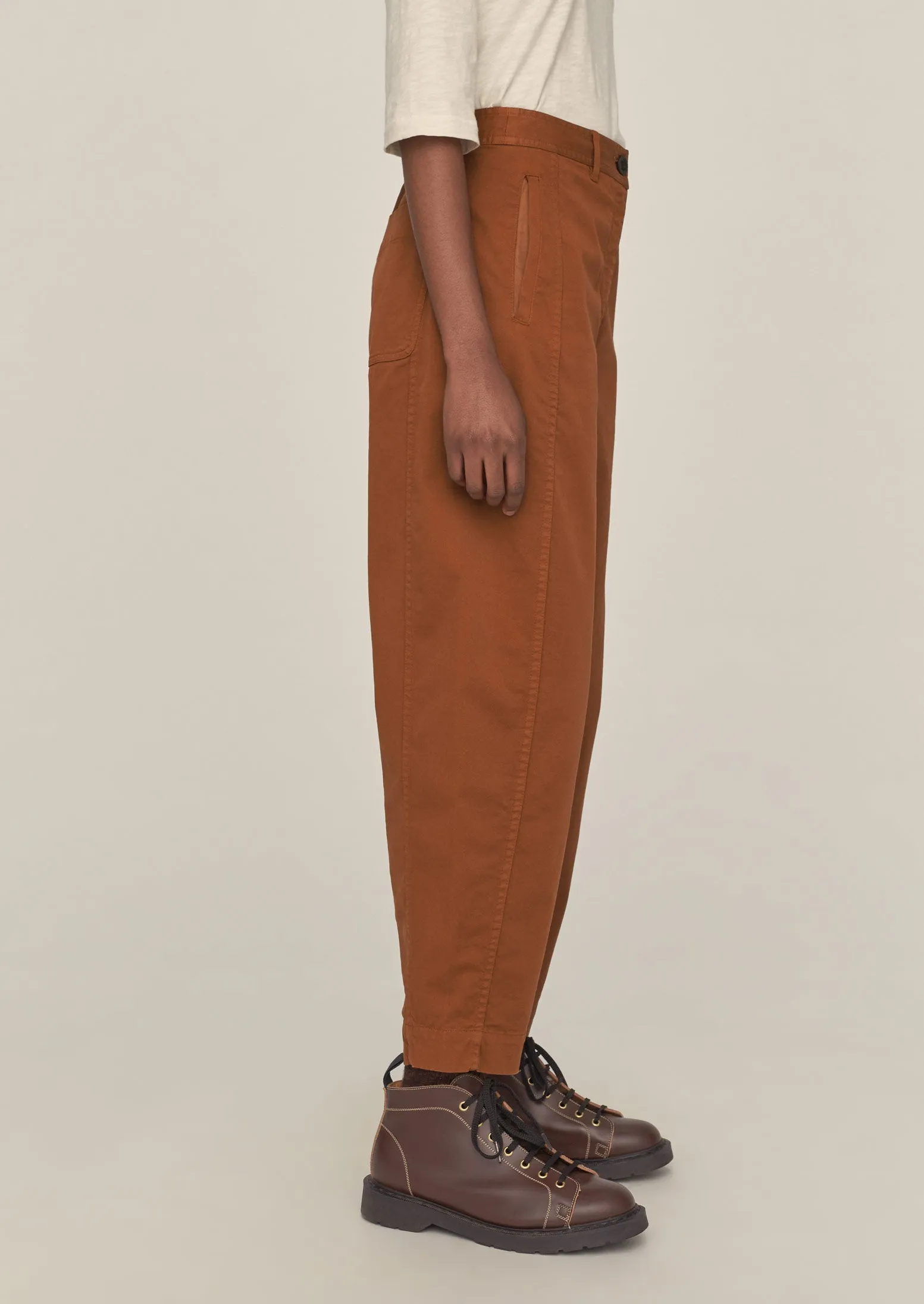 Kathe Flat Front Cotton Twill Trousers | Firewood sold by TOAST product image thumbnail 3