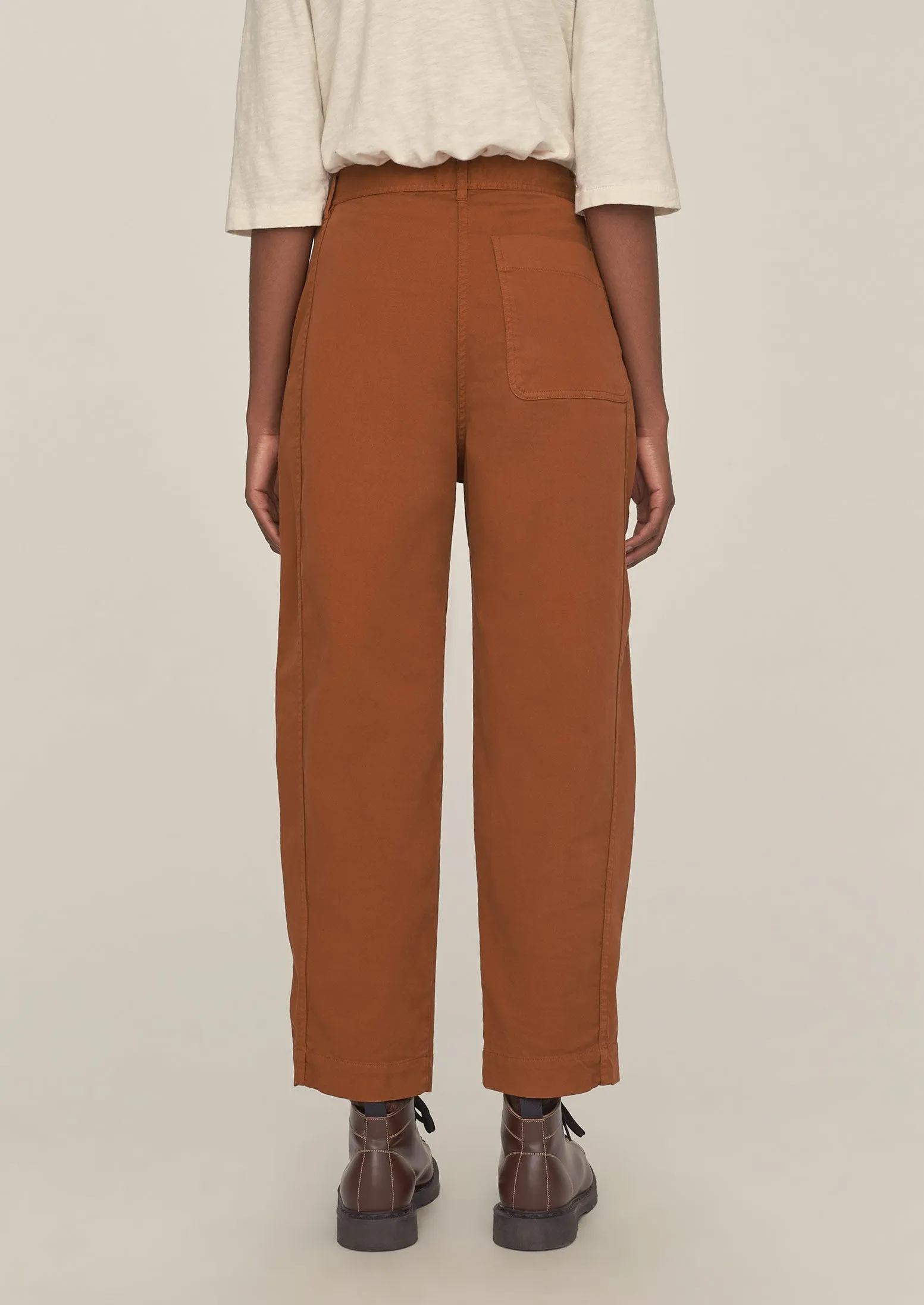 Kathe Flat Front Cotton Twill Trousers | Firewood sold by TOAST product image thumbnail 4