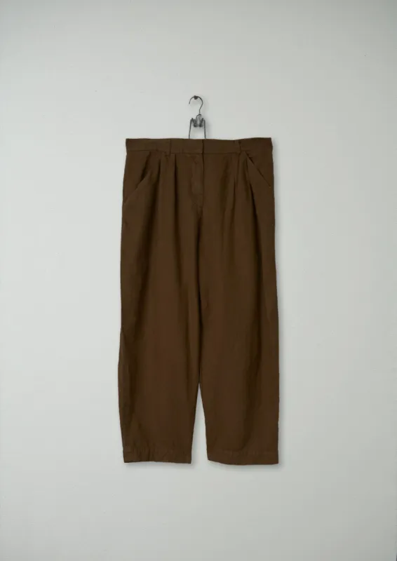 Reworn Cotton Linen Wide Leg Trousers Size 14 (154) | Moss sold by TOAST