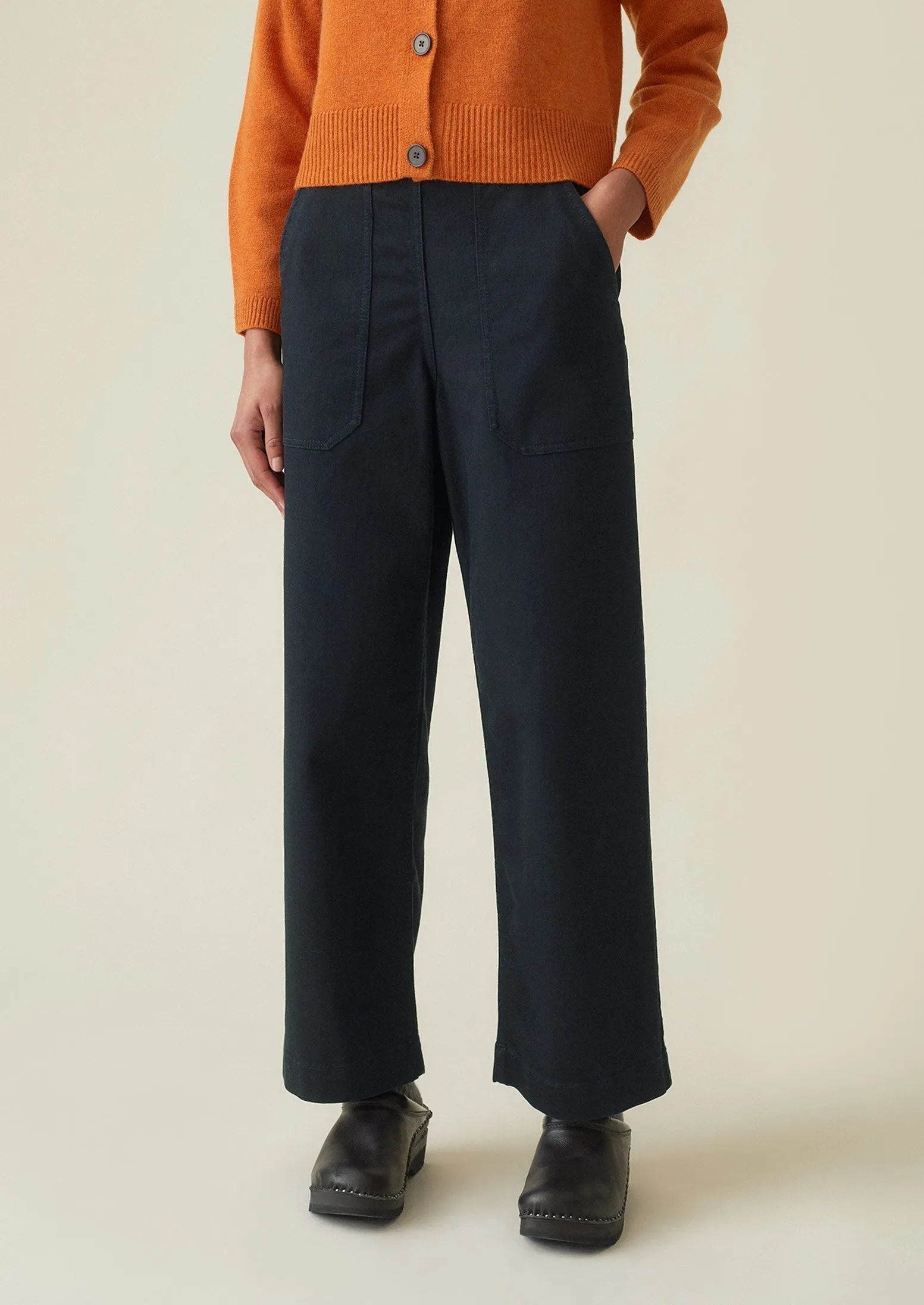 Annie Organic Denim Side Button Jeans | Black sold by TOAST product image thumbnail 3