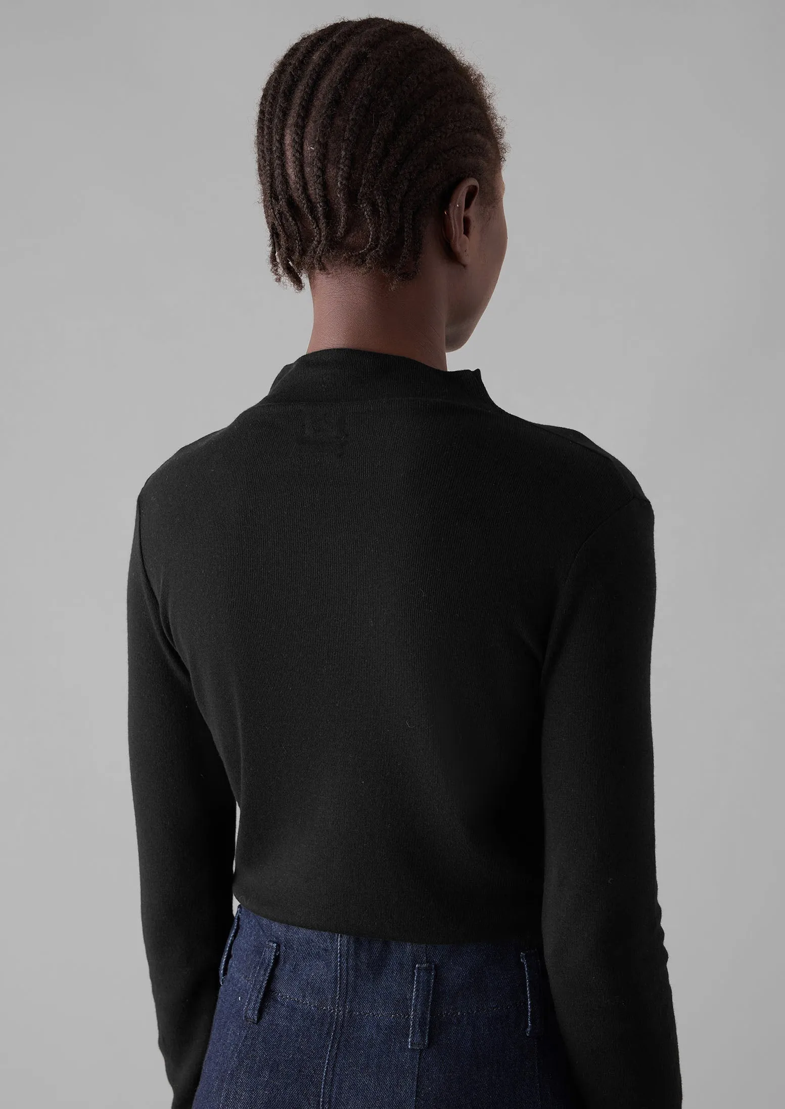 Aster Wool Lyocell High Neck Tee | Black sold by TOAST product image thumbnail 4