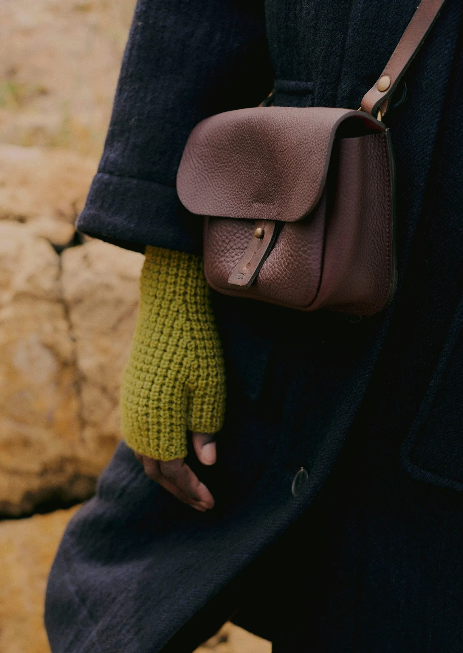 Waffle Stitch Fingerless Gloves | Pear sold by TOAST product image thumbnail 2