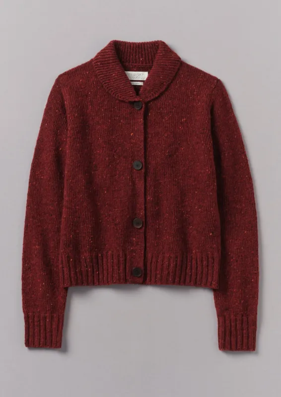 Donegal Wool Round Collar Cardigan | Russet sold by TOAST