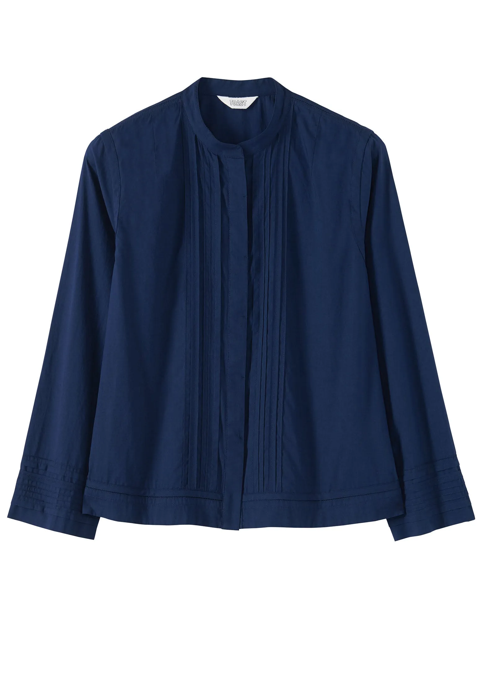 Pin Tuck Cotton Shirt | Ink Blue sold by TOAST