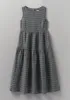 Tiered Asawa Check Linen Dress | Charcoal sold by TOAST
