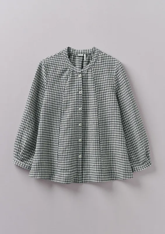 Check Linen Swingy Shirt | Slate sold by TOAST