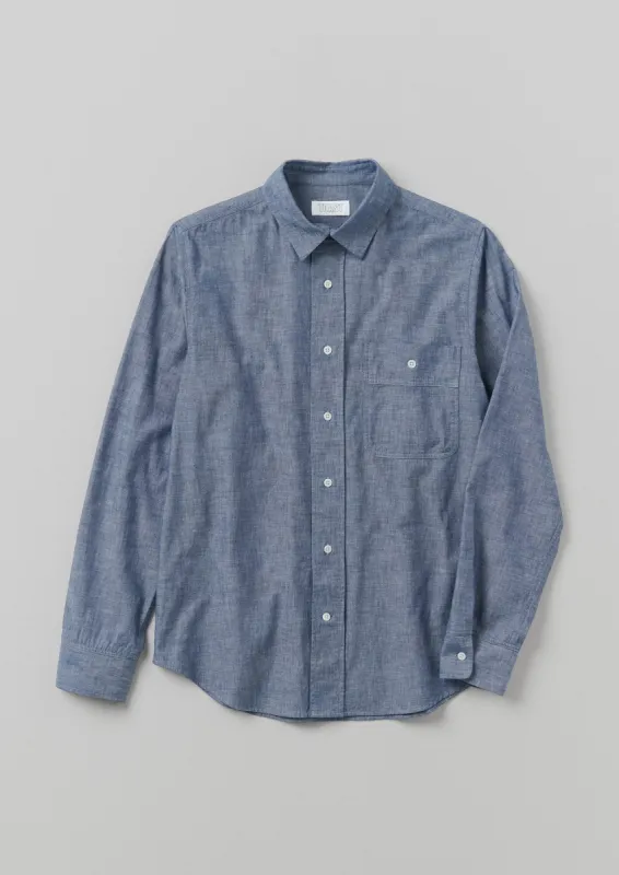 Selvedge Cotton Chambray Shirt | Indigo sold by TOAST