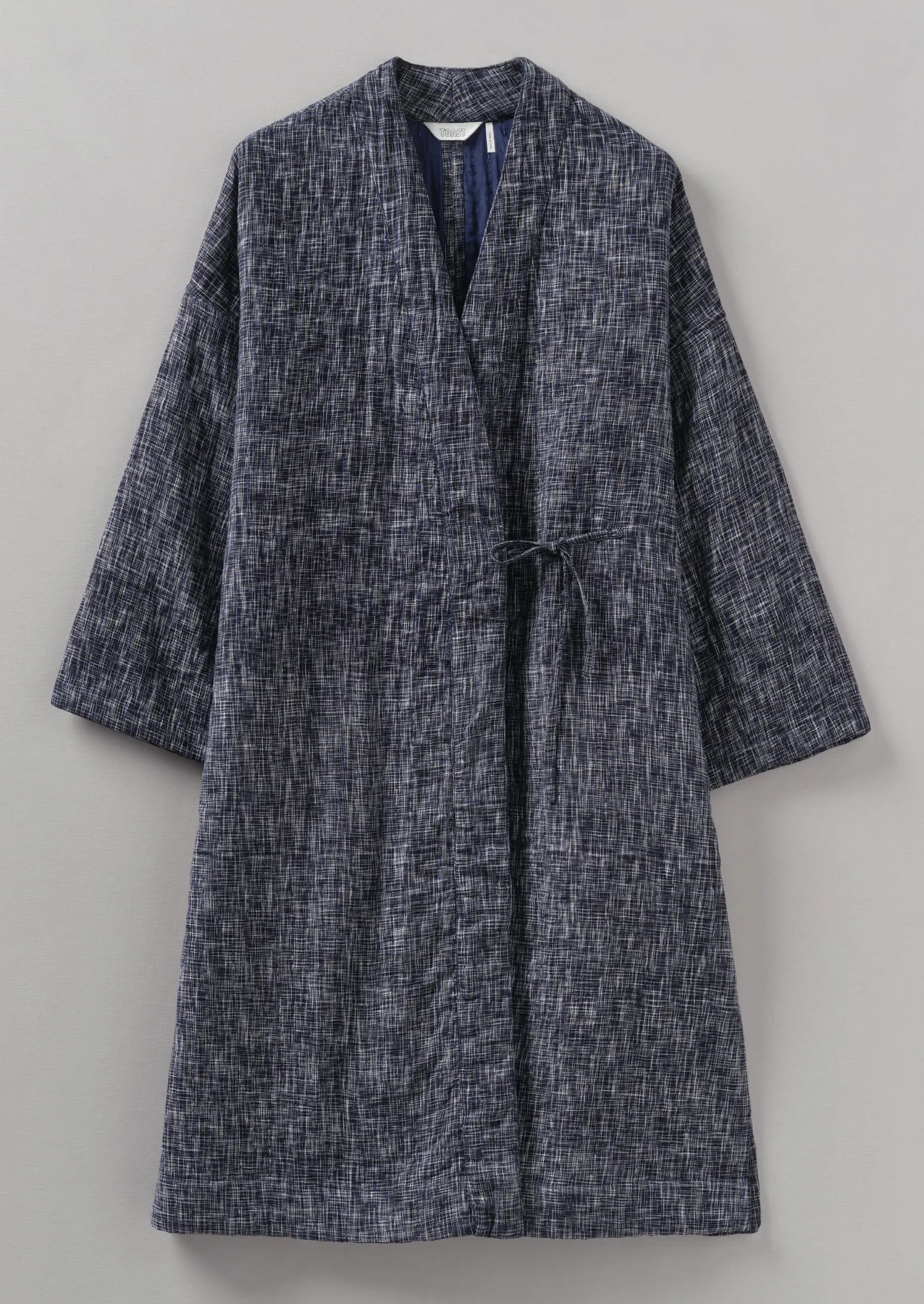 Hand Woven Crosshatch Kantha Gown | Deep Blue sold by TOAST