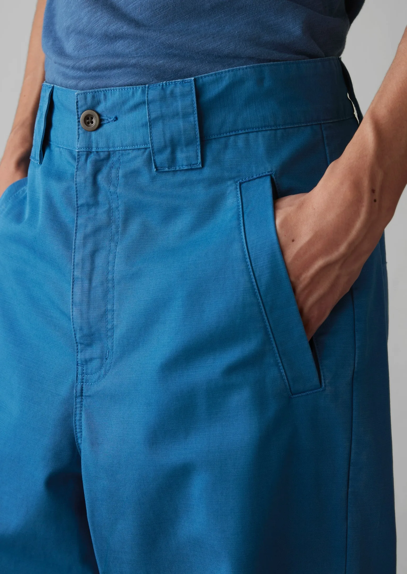 Garment Dyed Organic Cotton Tapered Trousers | Flask Blue sold by TOAST product image thumbnail 4