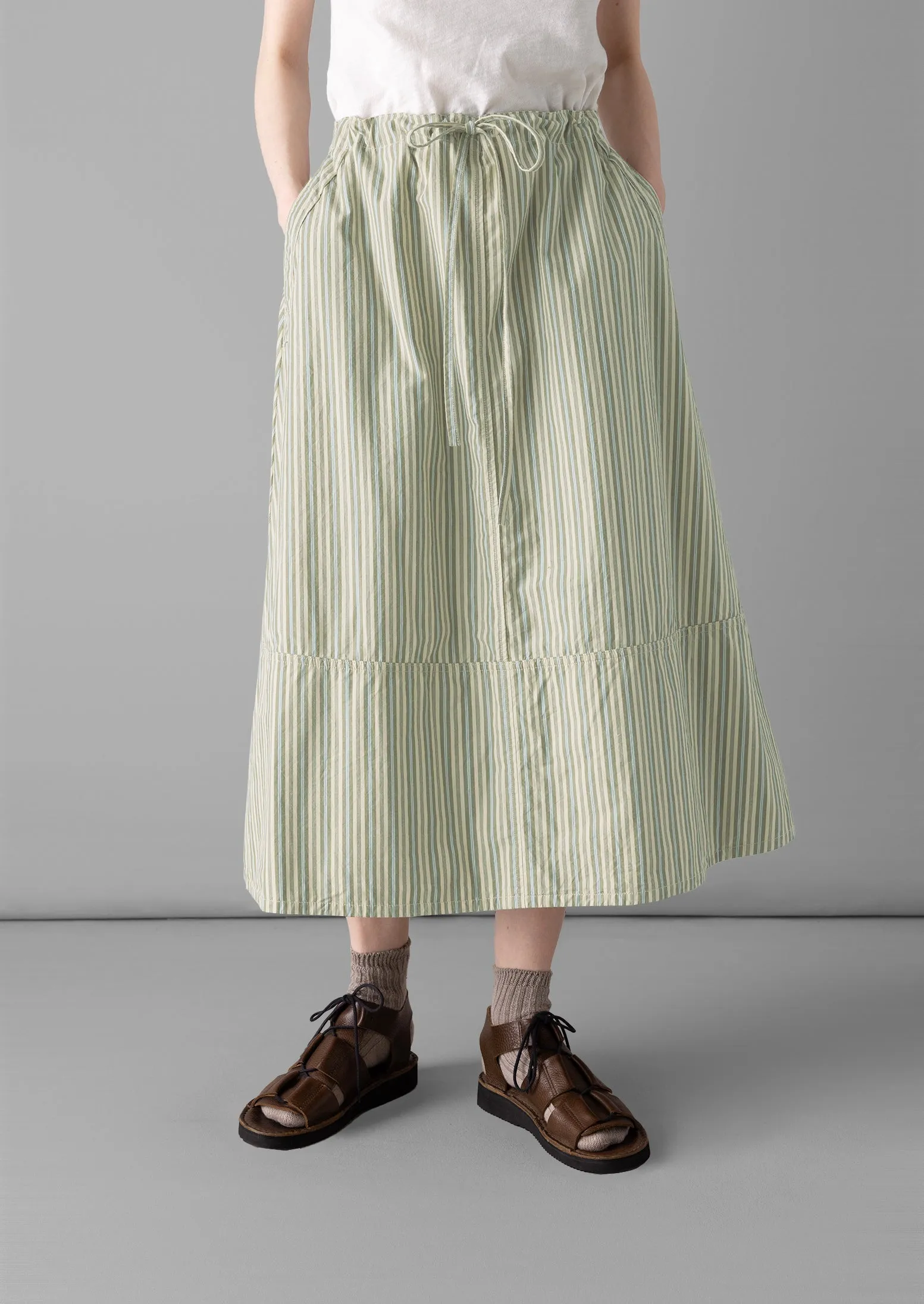 Drawstring Waist Raft Stripe Skirt | Pulp/Bright Sky sold by TOAST product image thumbnail 2