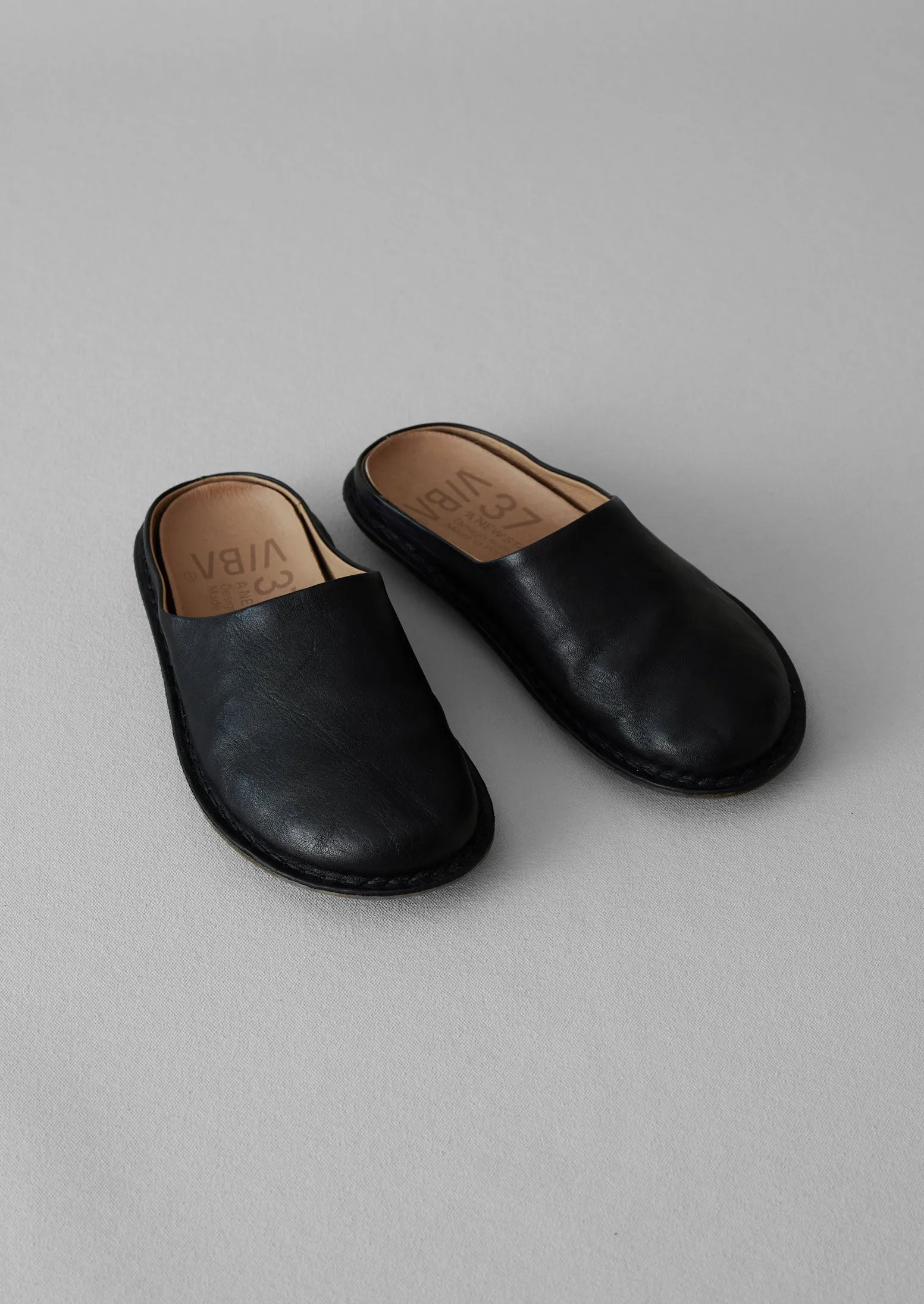 Vibae Roma Leather Mules | Black sold by TOAST