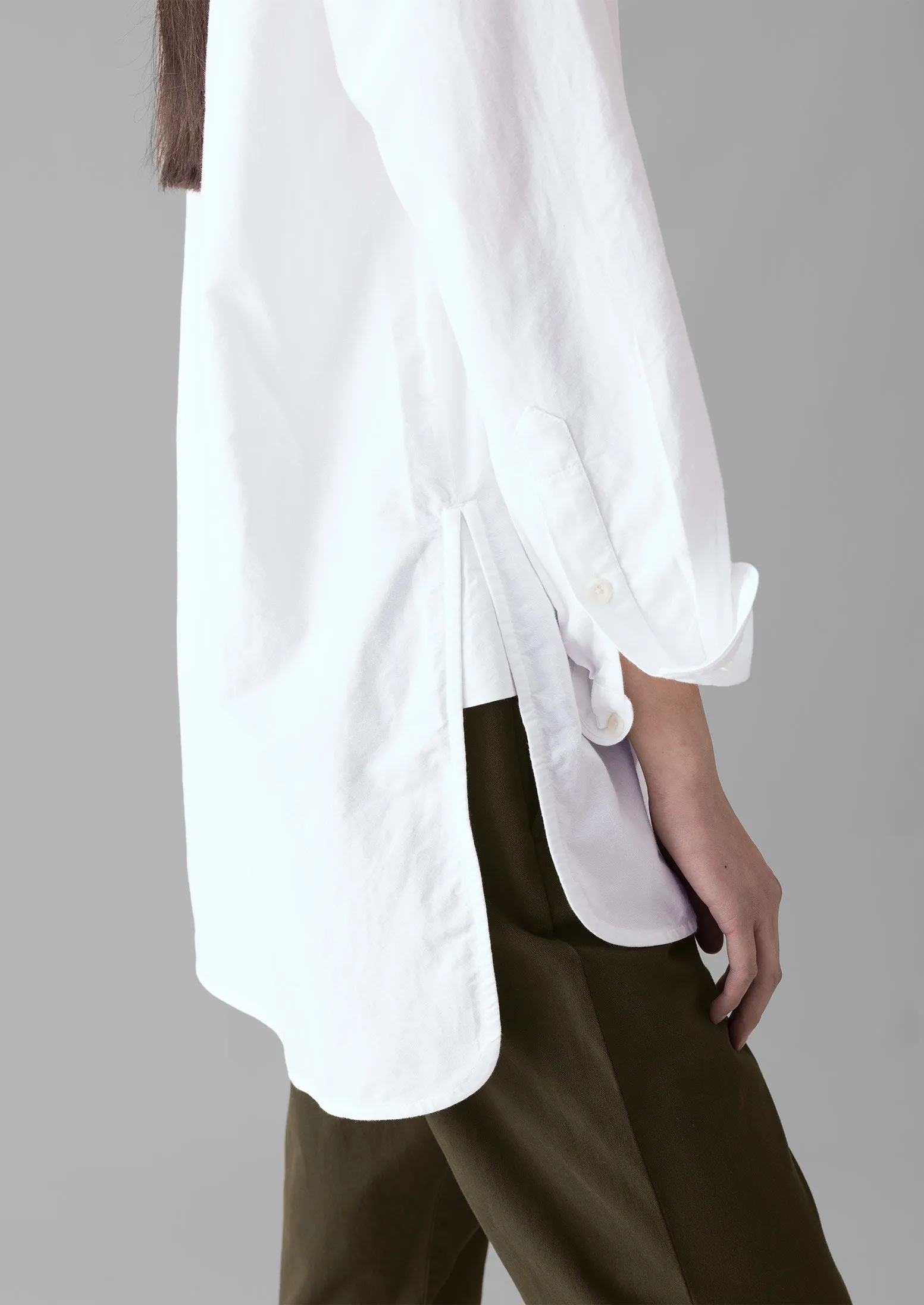 Taro Cotton Oxford Long Shirt | White sold by TOAST product image thumbnail 5