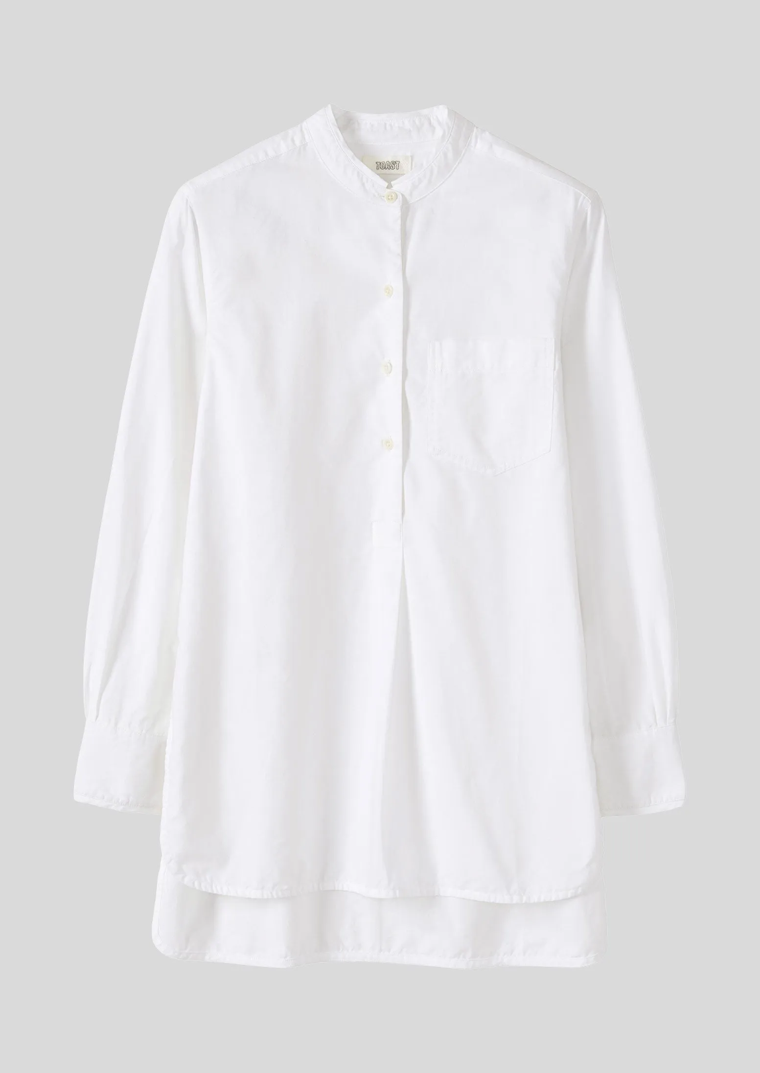 Taro Cotton Oxford Long Shirt | White sold by TOAST